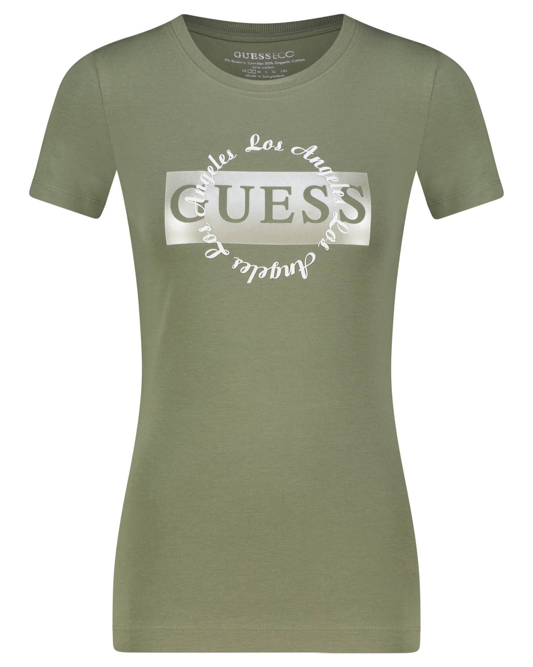Guess T-Shirt Damen T-Shirt LOGO TEE (1-tlg) khaki (44) | T-Shirts