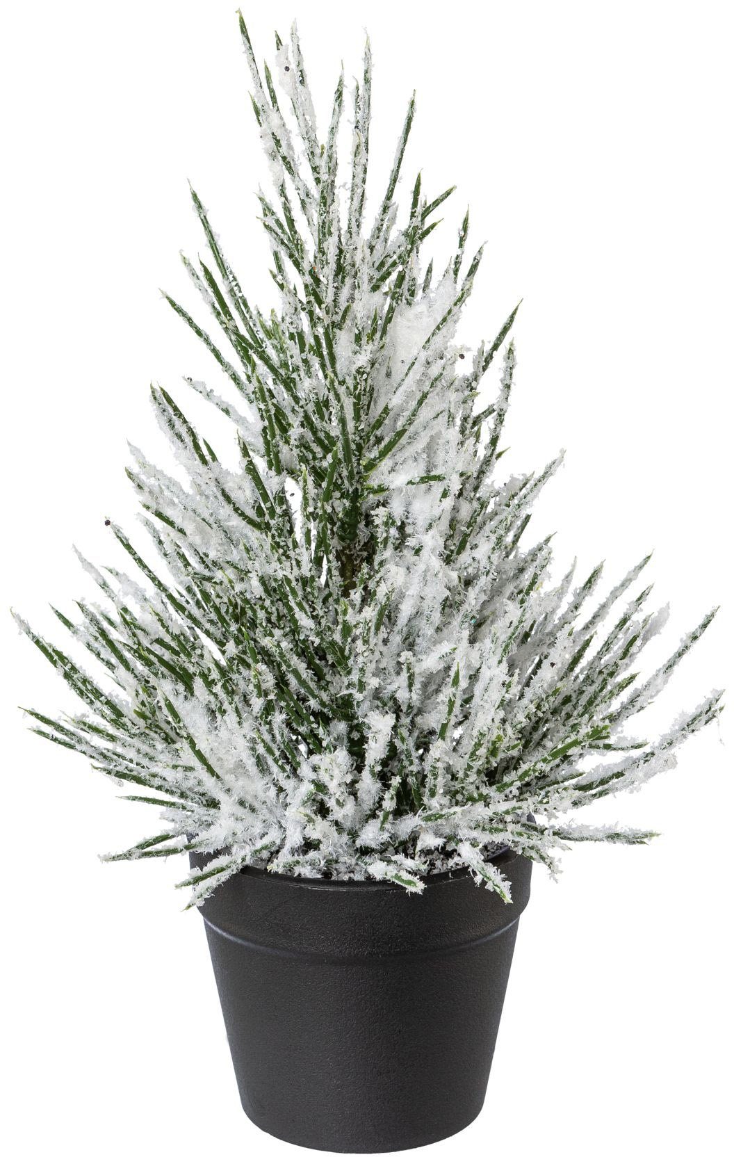 Deko-Schnee und Künstlicher mit green Weihnachtsbaum, Topf im Creativ