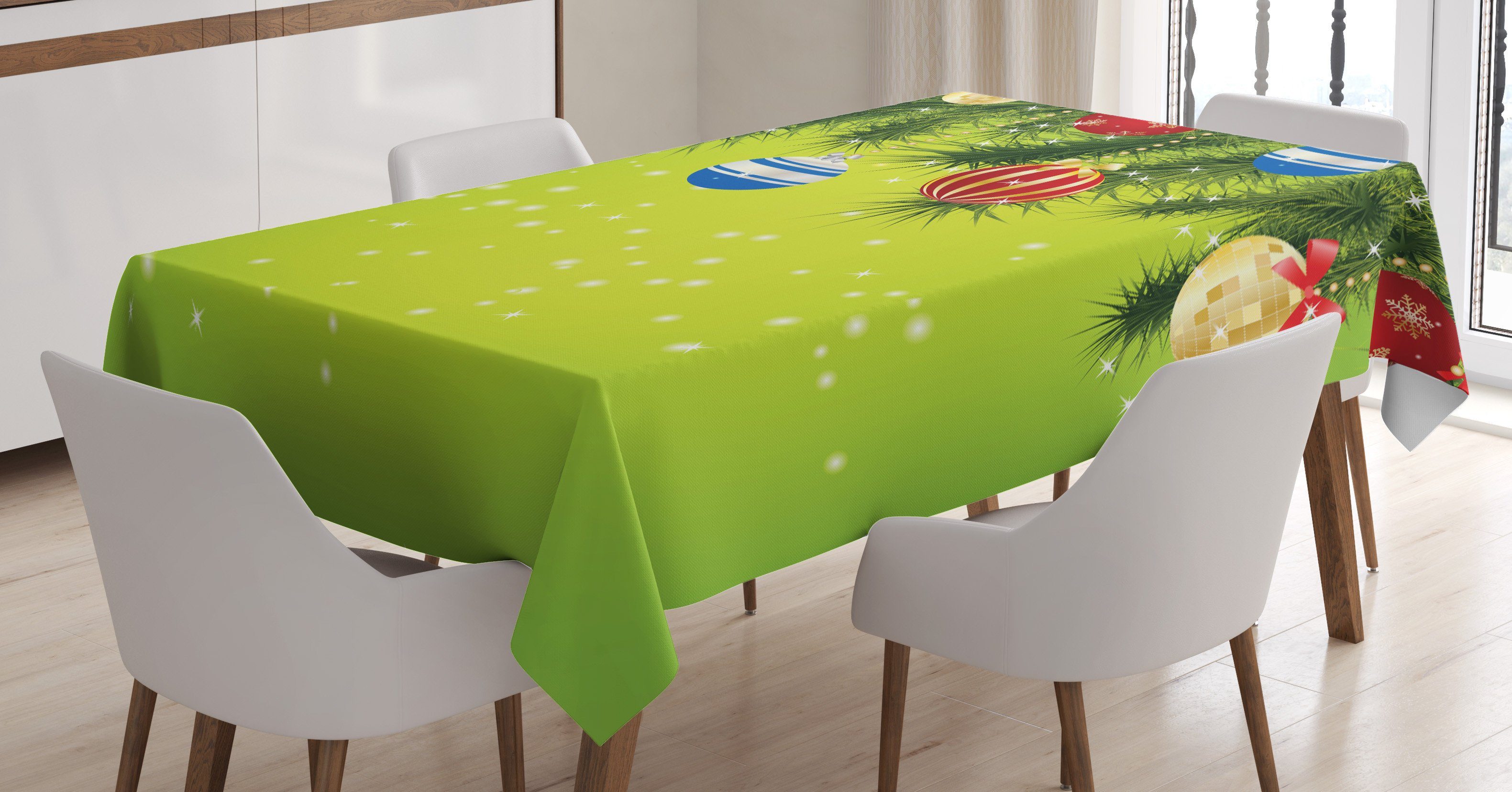 Abakuhaus Tischdecke Hängende Weihnachten Außen Verzierungen geeignet Für den Farben, Klare Farbfest Waschbar Bereich