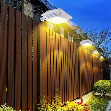 KEENZO LED Dachrinnenleuchte 6Stück 40LEDs Dachrinnen Solarleuchte für den Außenbereich, Warmweiß