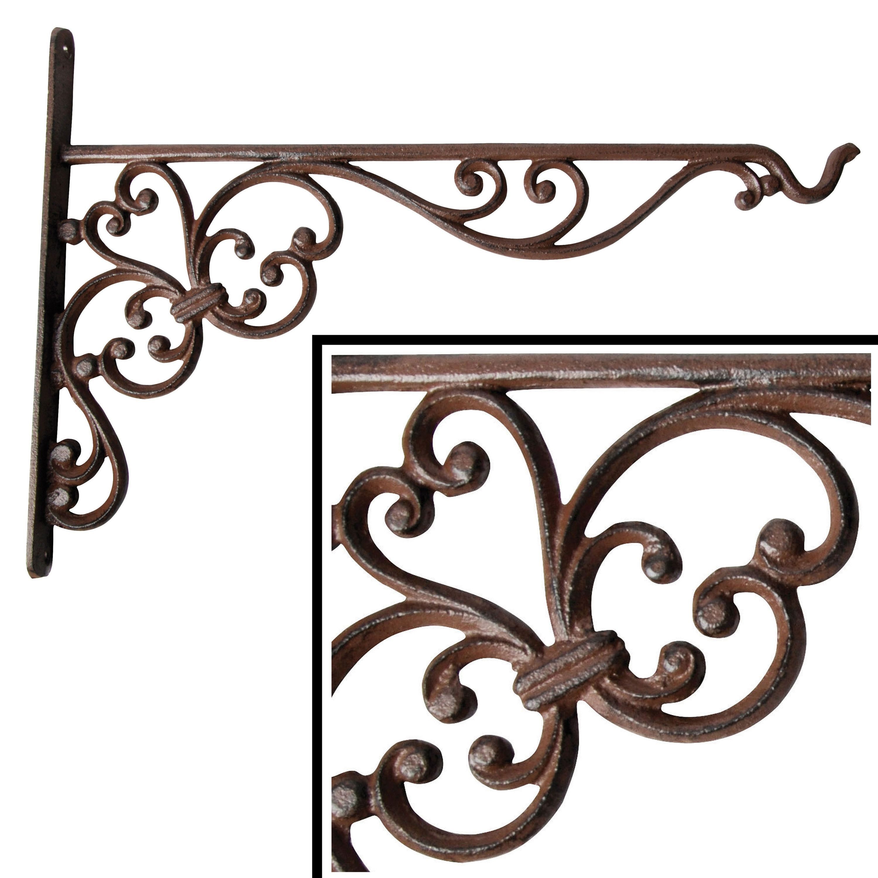 Dekowunder Wandhaken Wandhaken Gusseisen 35 cm antik braun stabil Gartenhaken groß robust