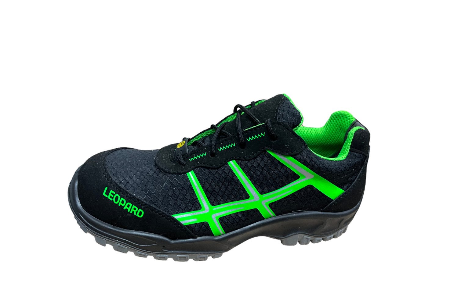 LEOPARD LEOPARD Herren Sicherheitshalbschuh E0435 schwarz/neongrün Arbeitsschuh