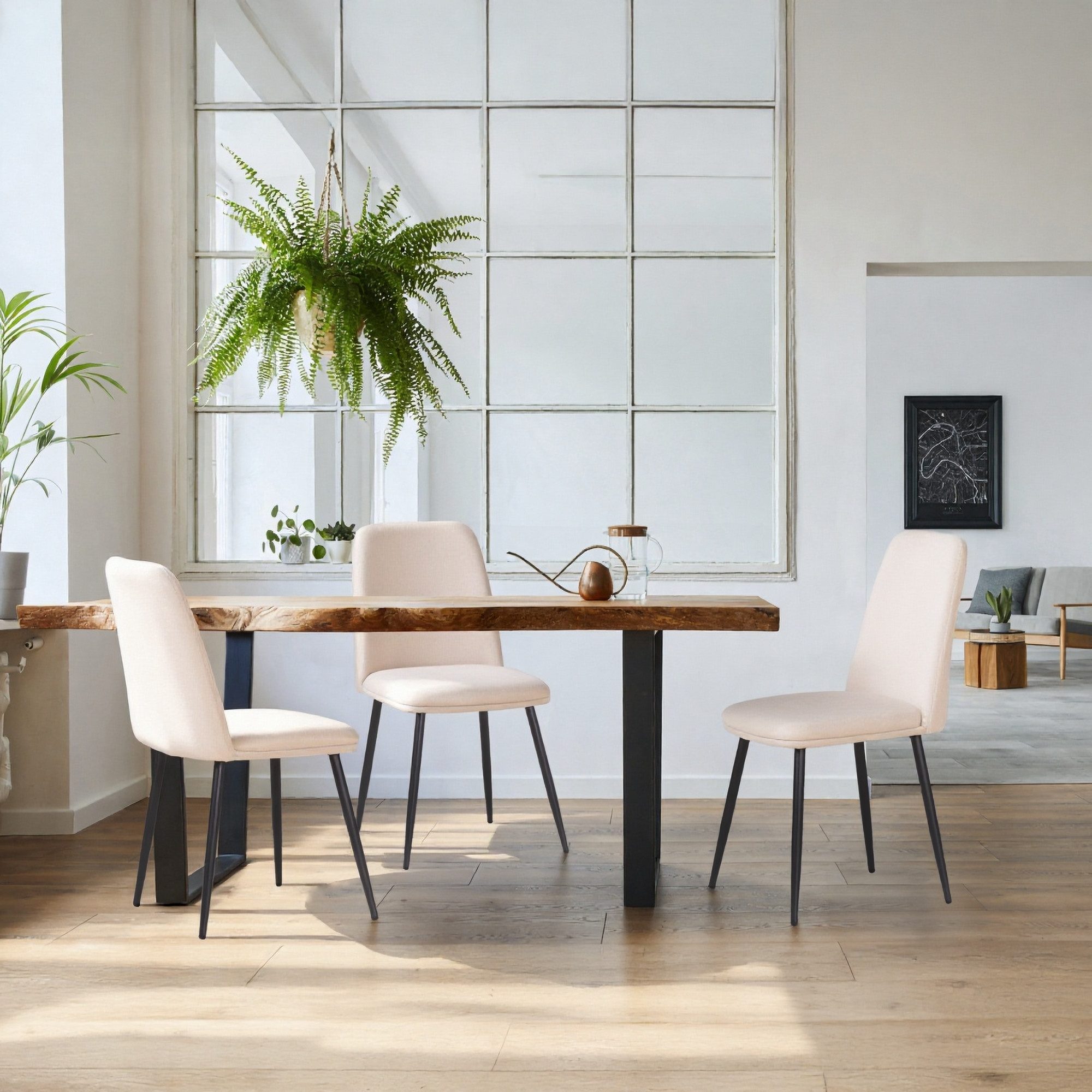 Albatros International Esszimmerstuhl BONO Strukturstoffstuhl Beige– 2er-Se günstig online kaufen