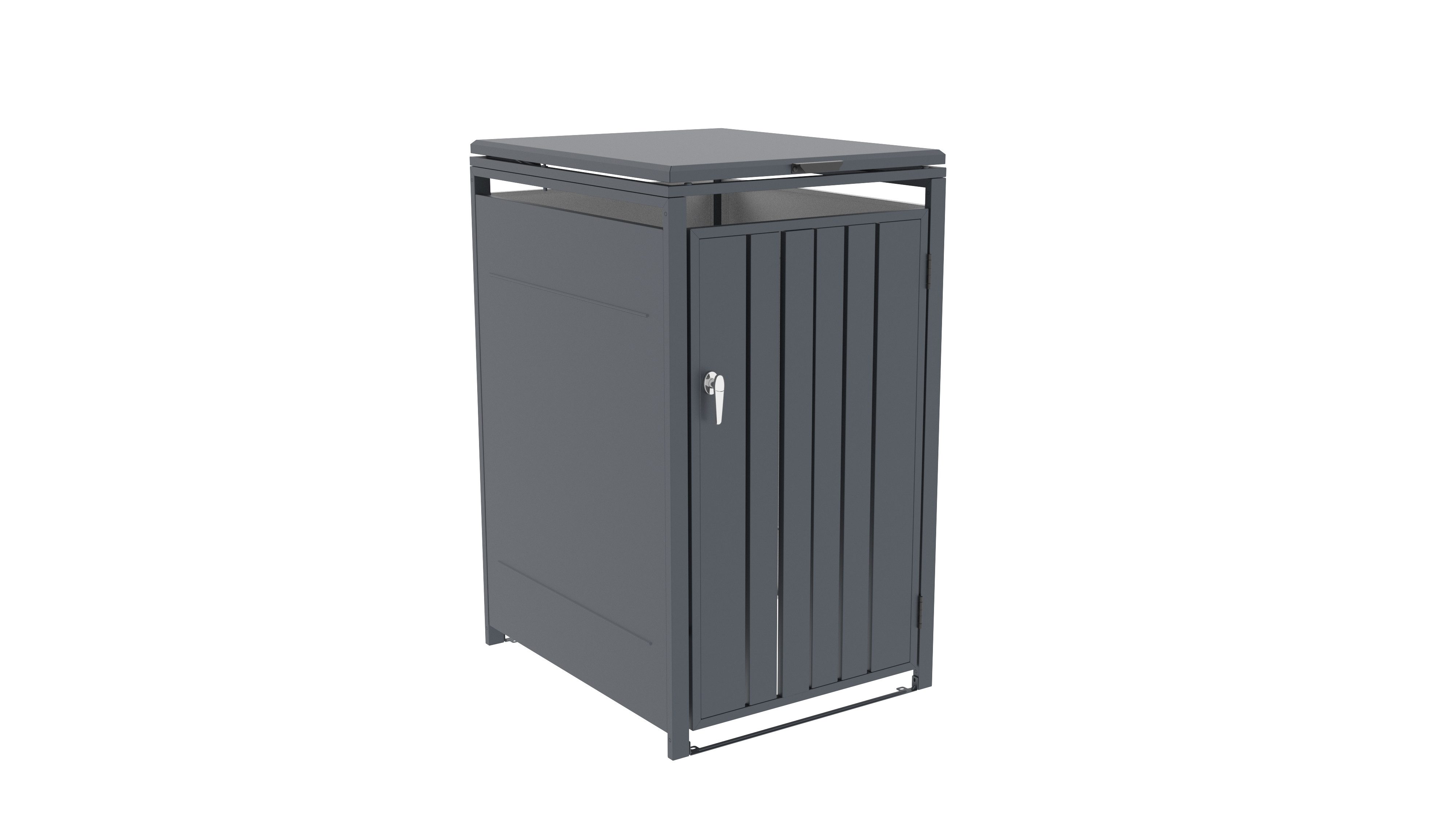 KONIFERA Mülltonnenbox Bilbao Premium, Metall pulverbeschichtet, Deckel mit Gasdruckfeder, abschließbar, BxTxH: 68x80x117 cm