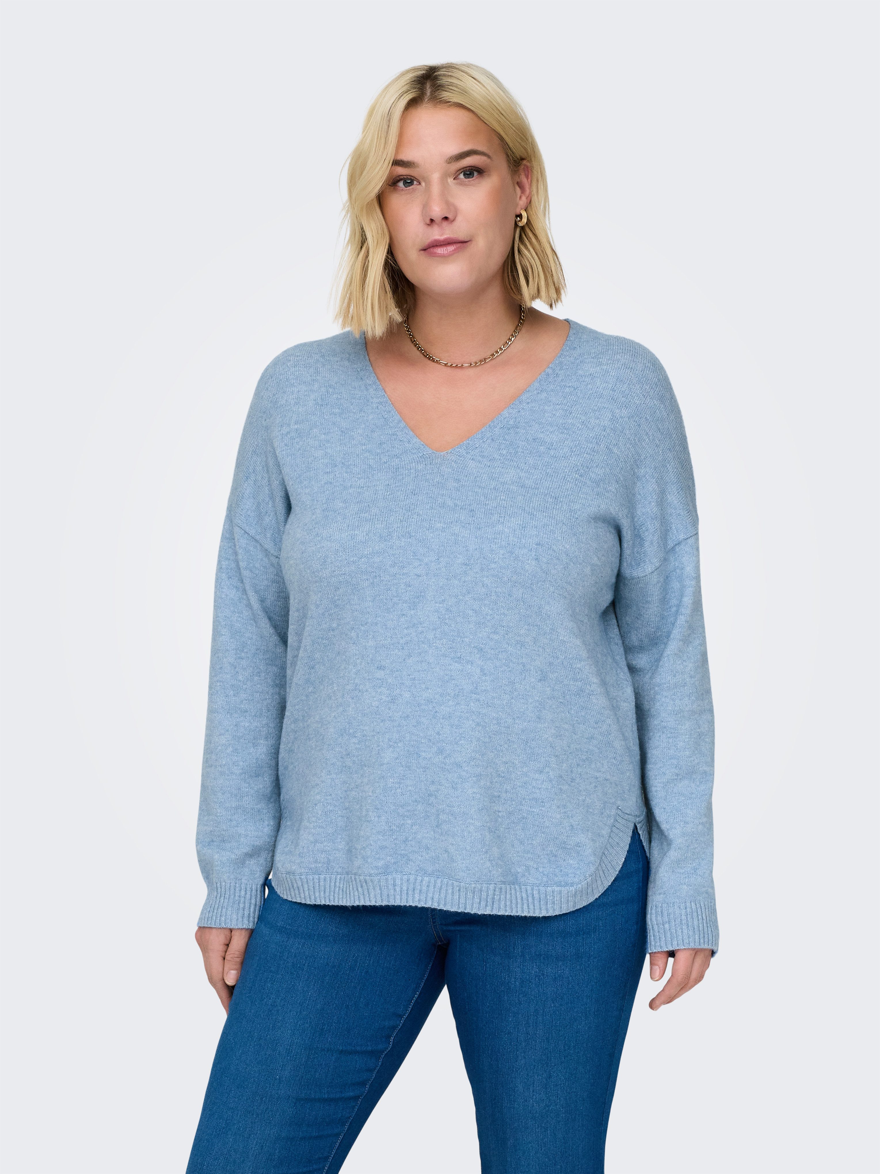 ONLY CARMAKOMA V-Ausschnitt-Pullover CARMARGARETA LS PULLOVER günstig online kaufen