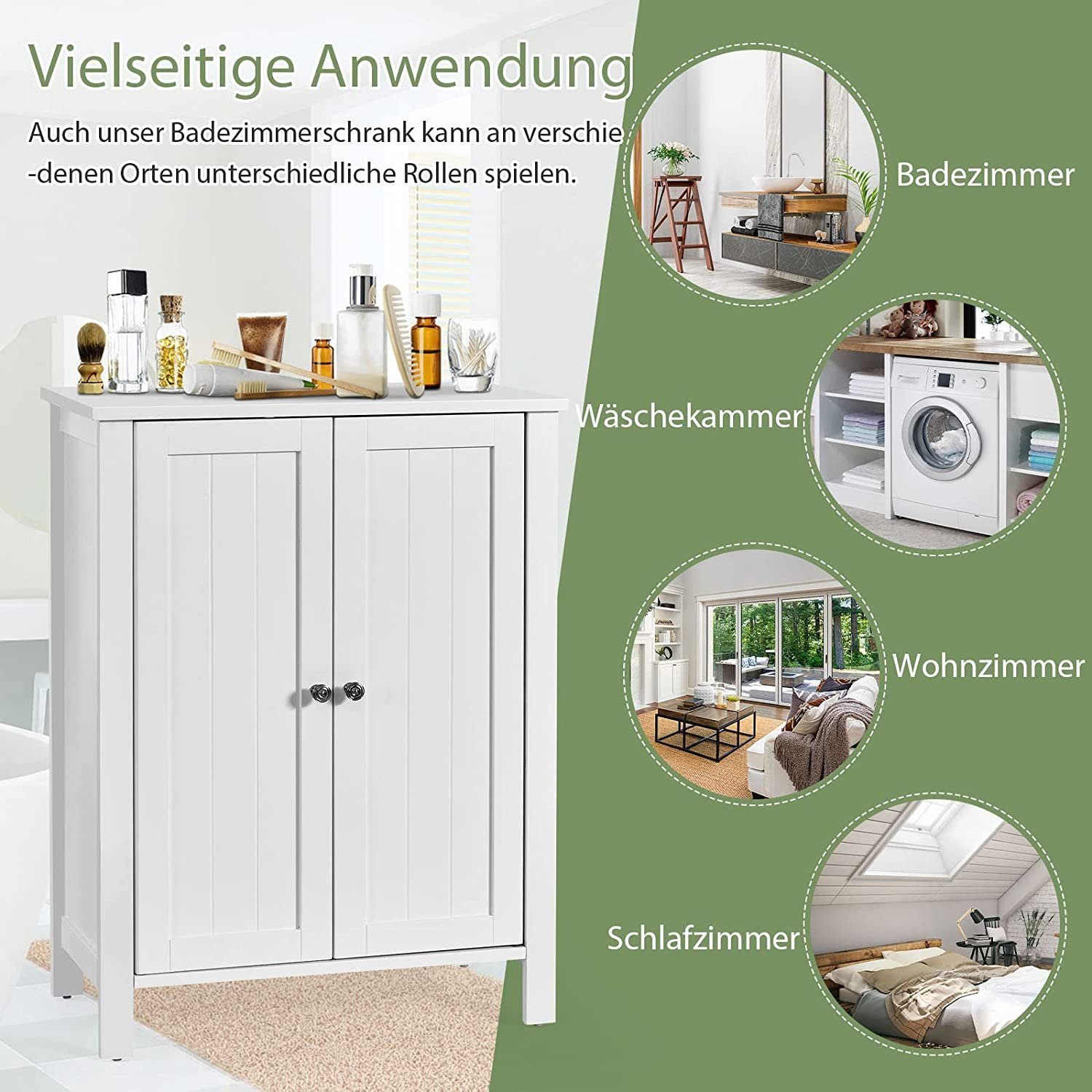 KOMFOTTEU Midischrank Badezimmerschrank mit Doppeltür,mit Verstellbaren günstig online kaufen