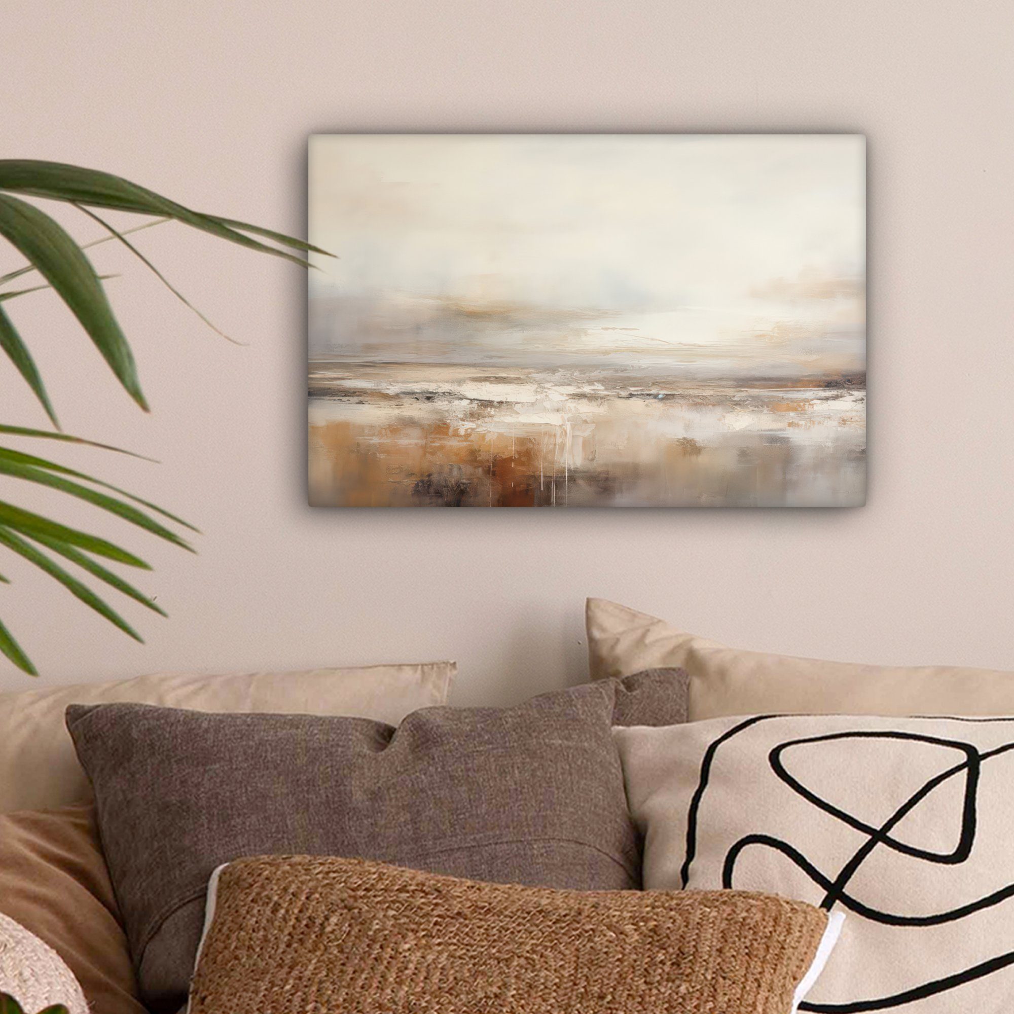 OneMillionCanvasses® Leinwandbild Kunst - Industriell - Grau - Braun - Abst günstig online kaufen