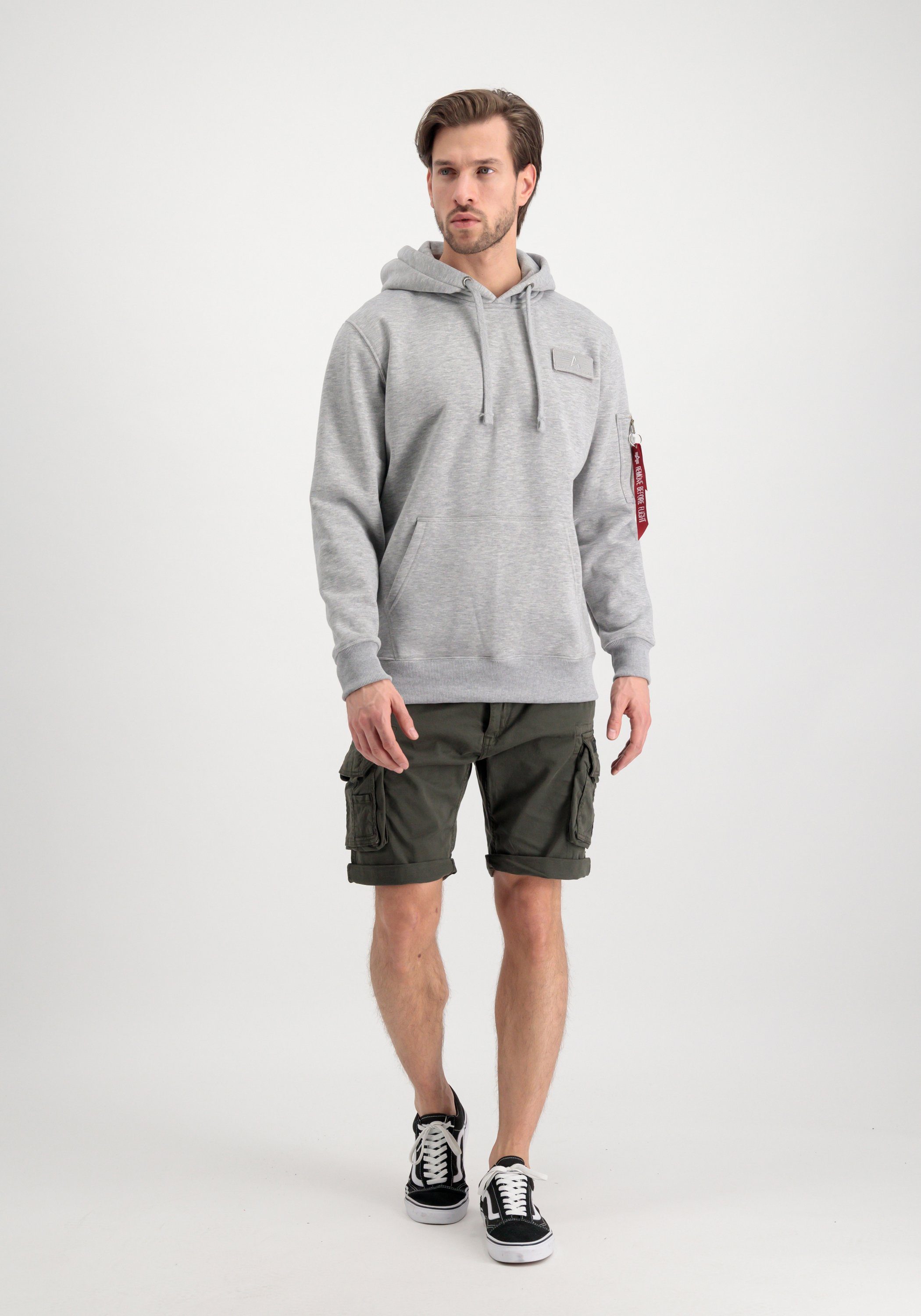 Alpha Industries - Hoody Hoodie Alpha Stripe Red Hoodies Men heather grey Industries