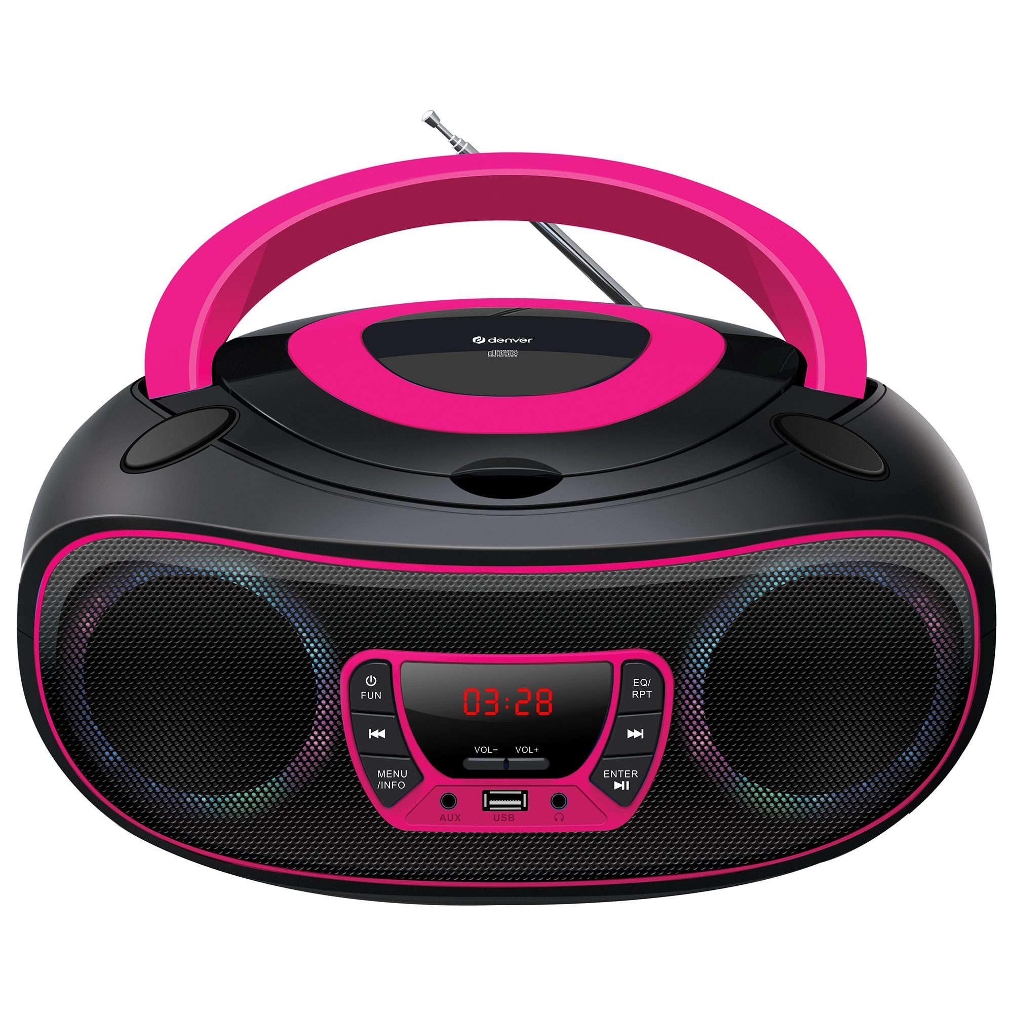 Denver TCL-212BTP CD плееры (LED-Beleuchtung in Колонкиgittern, Bluetooth, USB & AUX, CD/FM, LED-Beleuchtung in Колонкиgittern, Bluetooth, USB & AUX, CD/FM)