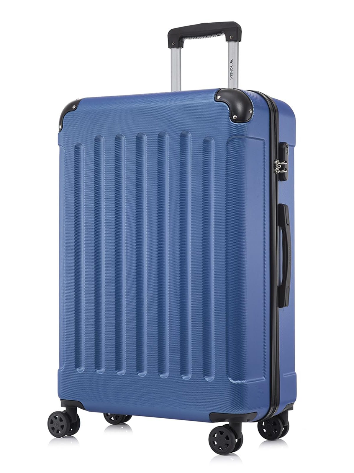 yonsly Hartschalen-Trolley Hartschalen-Koffer Trolley 360° Rollen, robuster Reisekoffer, 4 Rollen, mit Zahlenschloss, für Business und Urlaub 46/55/66/76 cm
