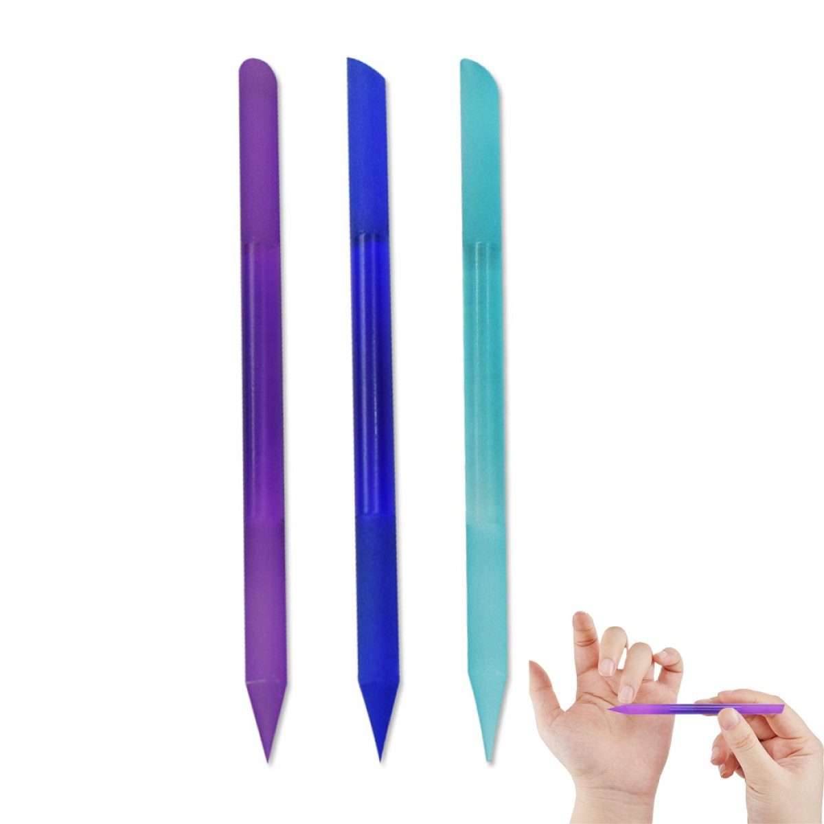 Jormftte Glasnagelfeile Glasnagelfeile,Maniküre Doppelseitige Gelnägel Mehrfarbig3 für Profi Nagelfeile