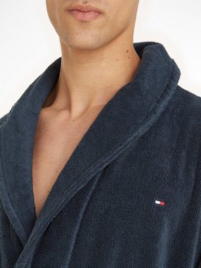 Tommy Hilfiger Underwear Bademantel, Kurzform, Baumwoll-Webfrottier, Gürtel, mit aufgesetzten Taschen