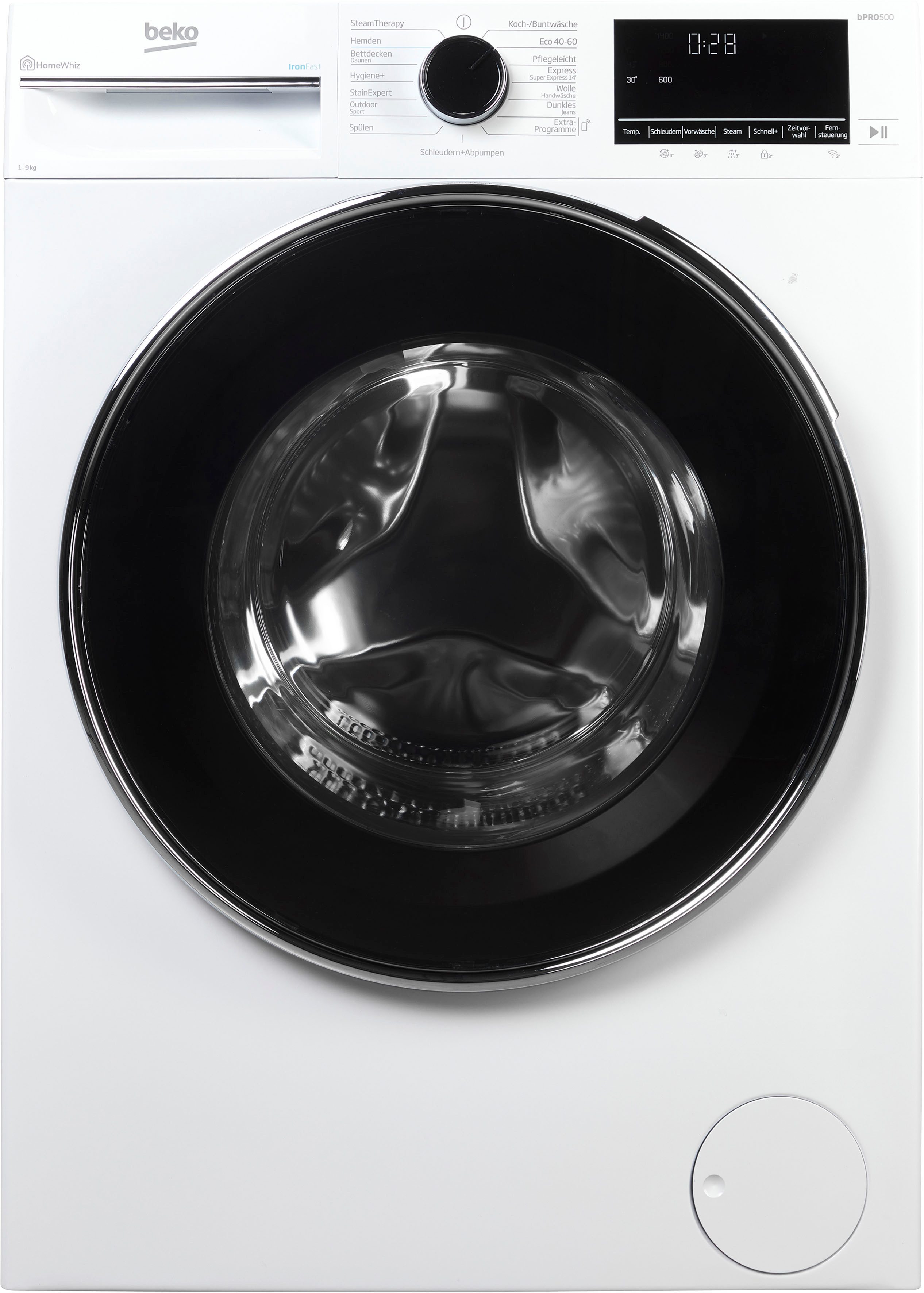 BEKO Waschmaschine B5WF69410W 7100083800, 9 kg, 1400 U/min, Vollelektronik, AddXtra, SteamCure, HomeWhiz – Bild 5 von 5