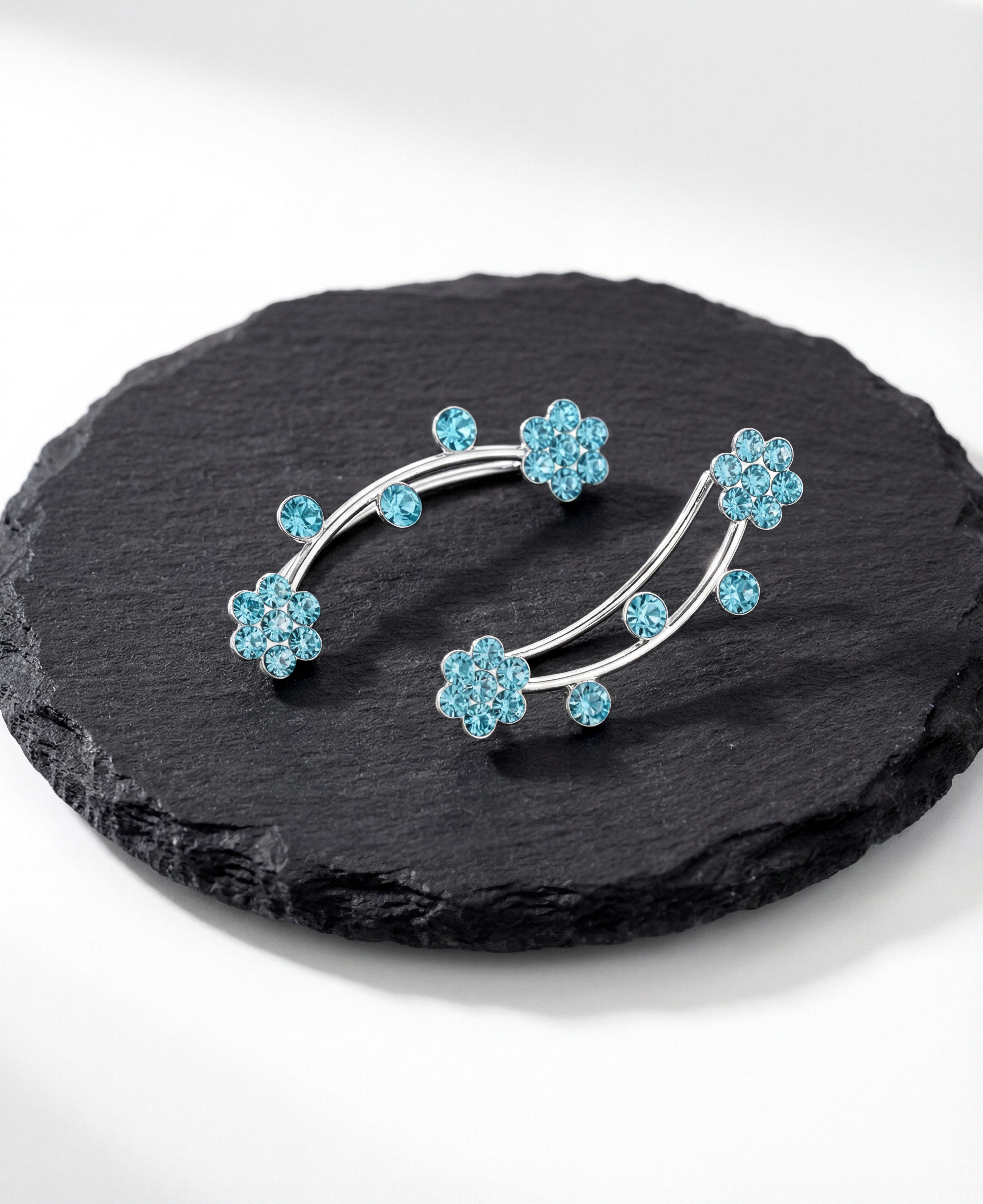 Villa Sorgenfrei Schmuckmanufaktur Paar Ohrklemmen Blüten Ohrkletterer. Für 1 Ohrloch! 925 Sterling Silber