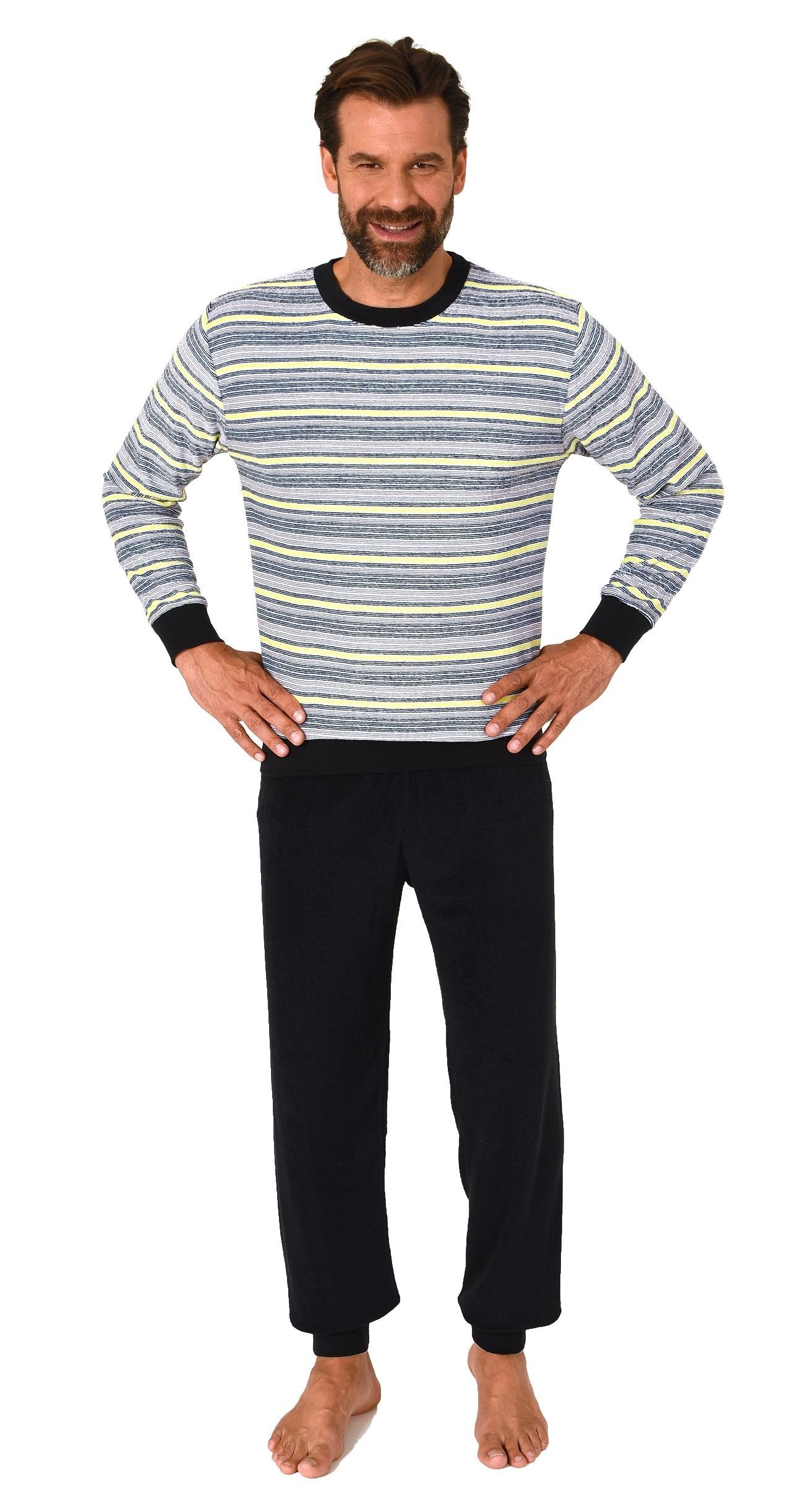 Normann Pyjama Herren langarm Frottee Schlafanzug günstig online kaufen