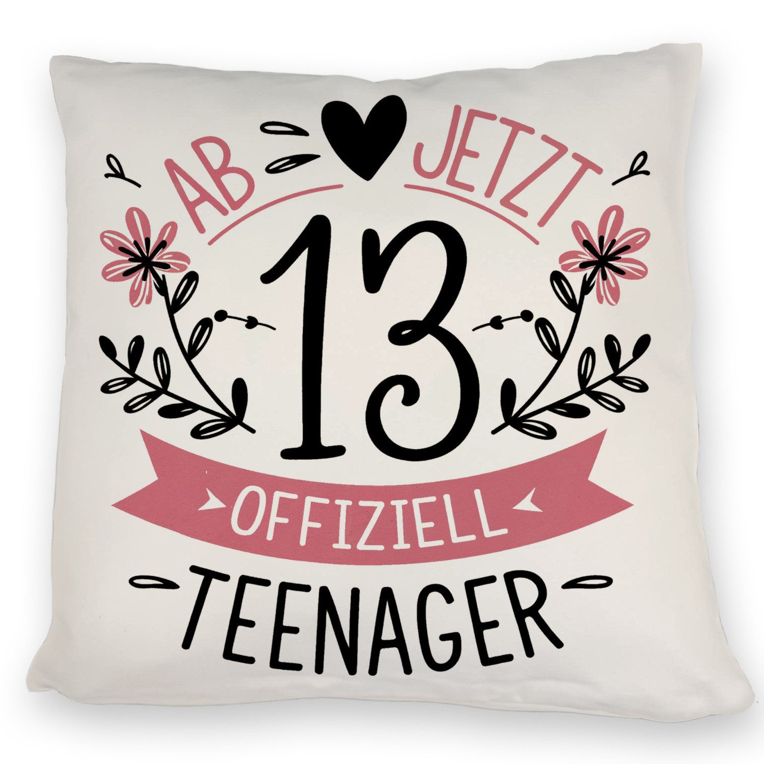 speecheese Dekokissen Ab jetzt offiziell Teenager Kissen zum 13. Geburtstag