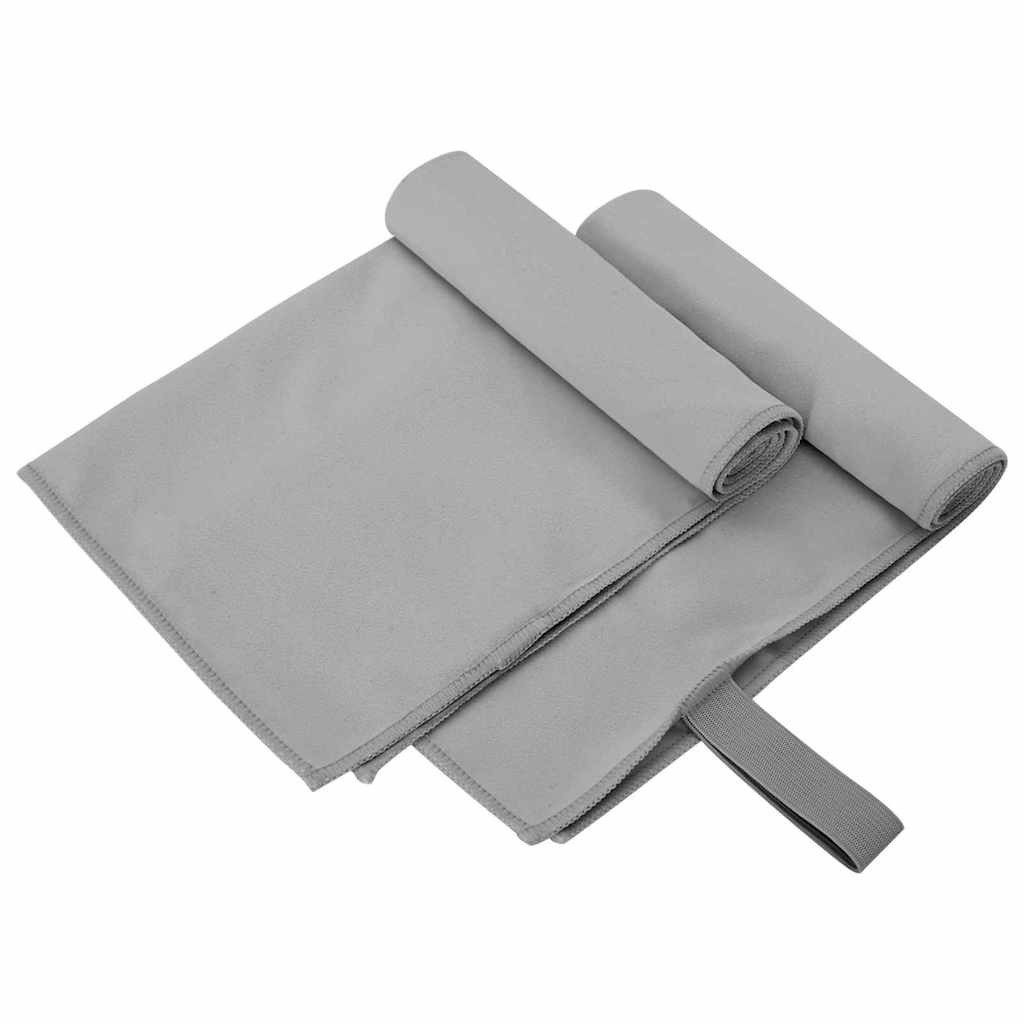 vidaXL Handtuch Sporthandtücher 2 pcs Dunkelgrau 50 x 30 cm, Polyester und günstig online kaufen