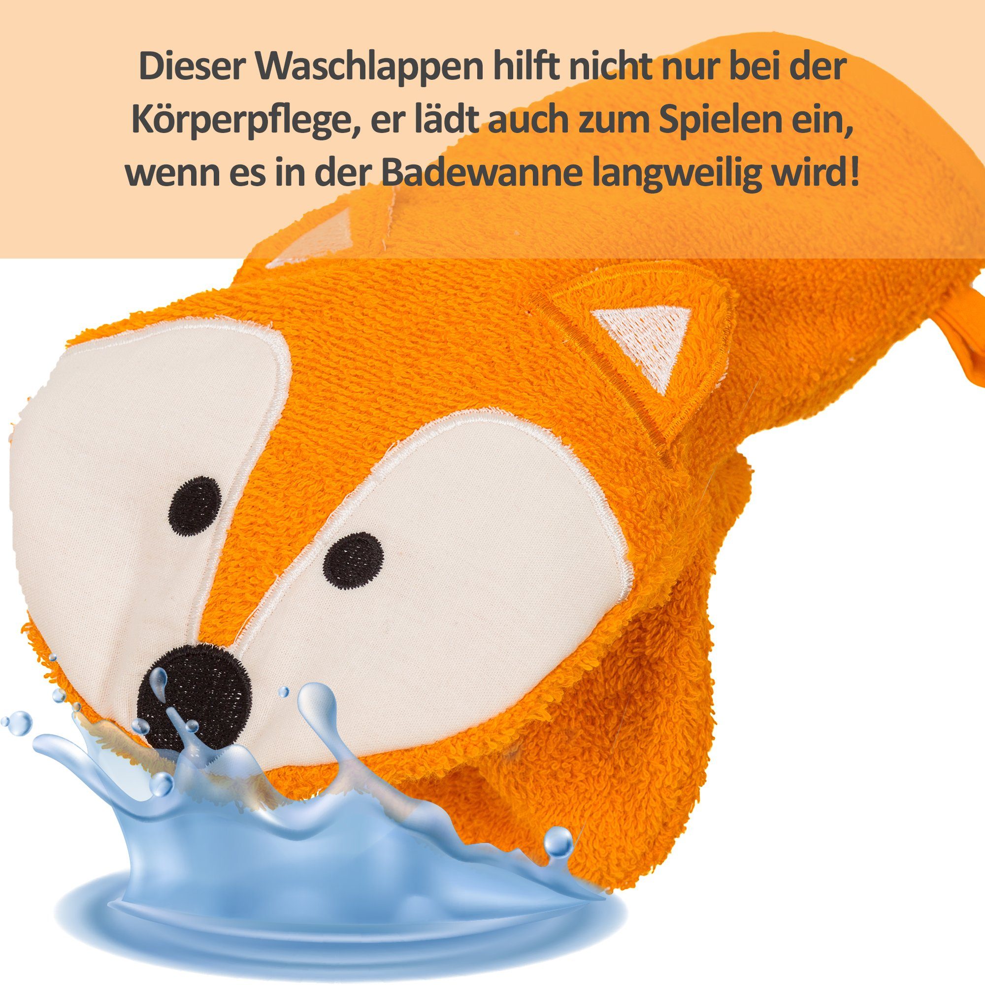 made Waschlappen (1-tlg), Smithy Spiel-Waschhandschuh Fuchs Europe in