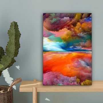 OneMillionCanvasses® Gemälde Gemälde - Ölgemälde - Abstrakt - Wolken, (1 St), Leinwandbild fertig bespannt inkl. Zackenaufhänger, Gemälde, 20x30 cm