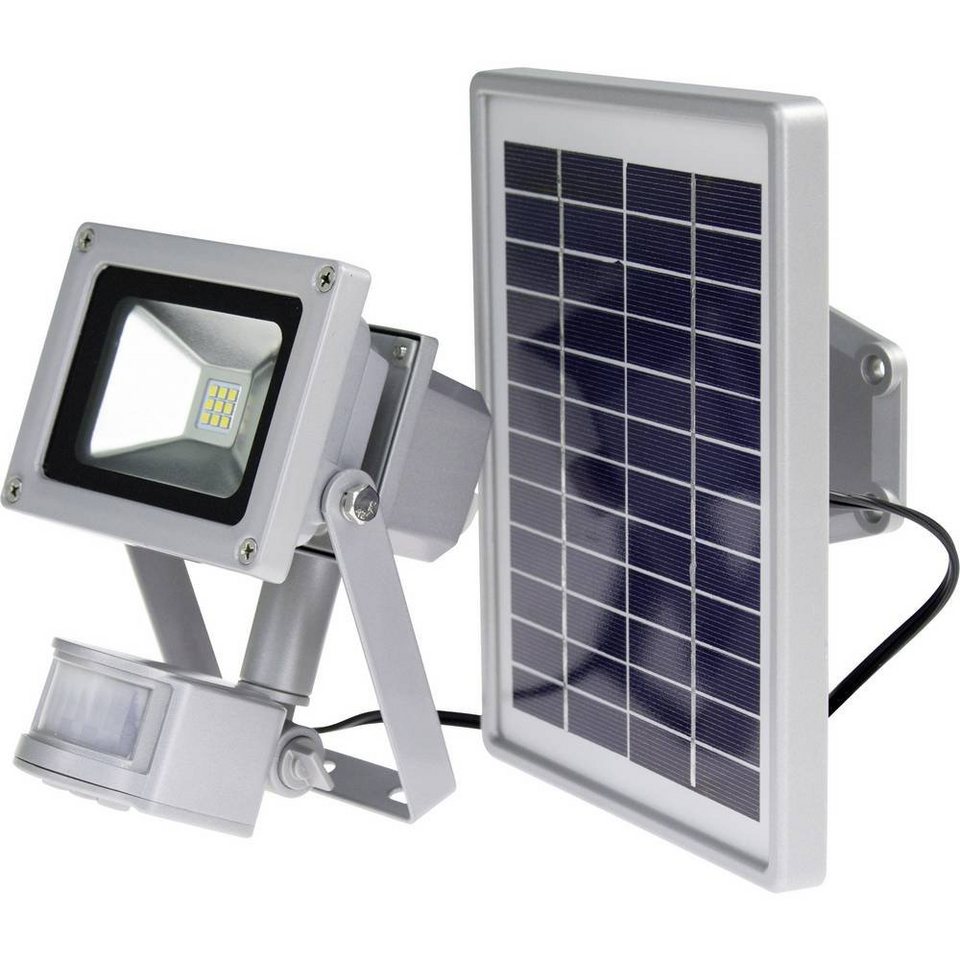 as Schwabe LED Solarleuchte Solar-Außenstrahler mit Bewegungsmelder,  Drehbar, Schwenkbar, Mit Dämmerungsfunktion, Wandmontage möglich