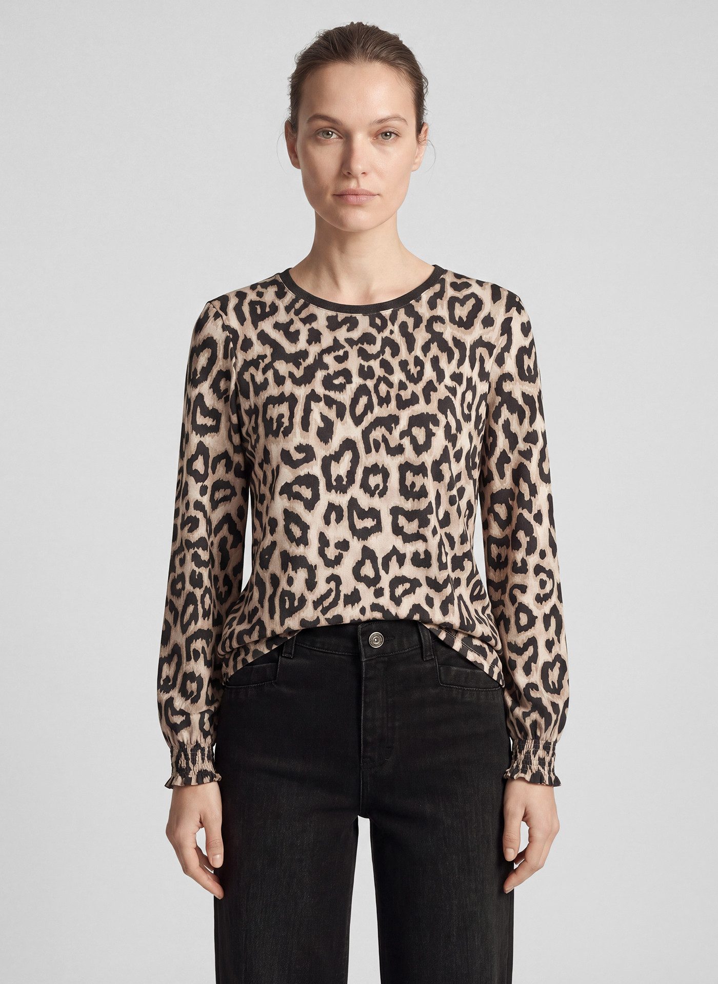 Rabe Langarmshirt mit Leo-Print
