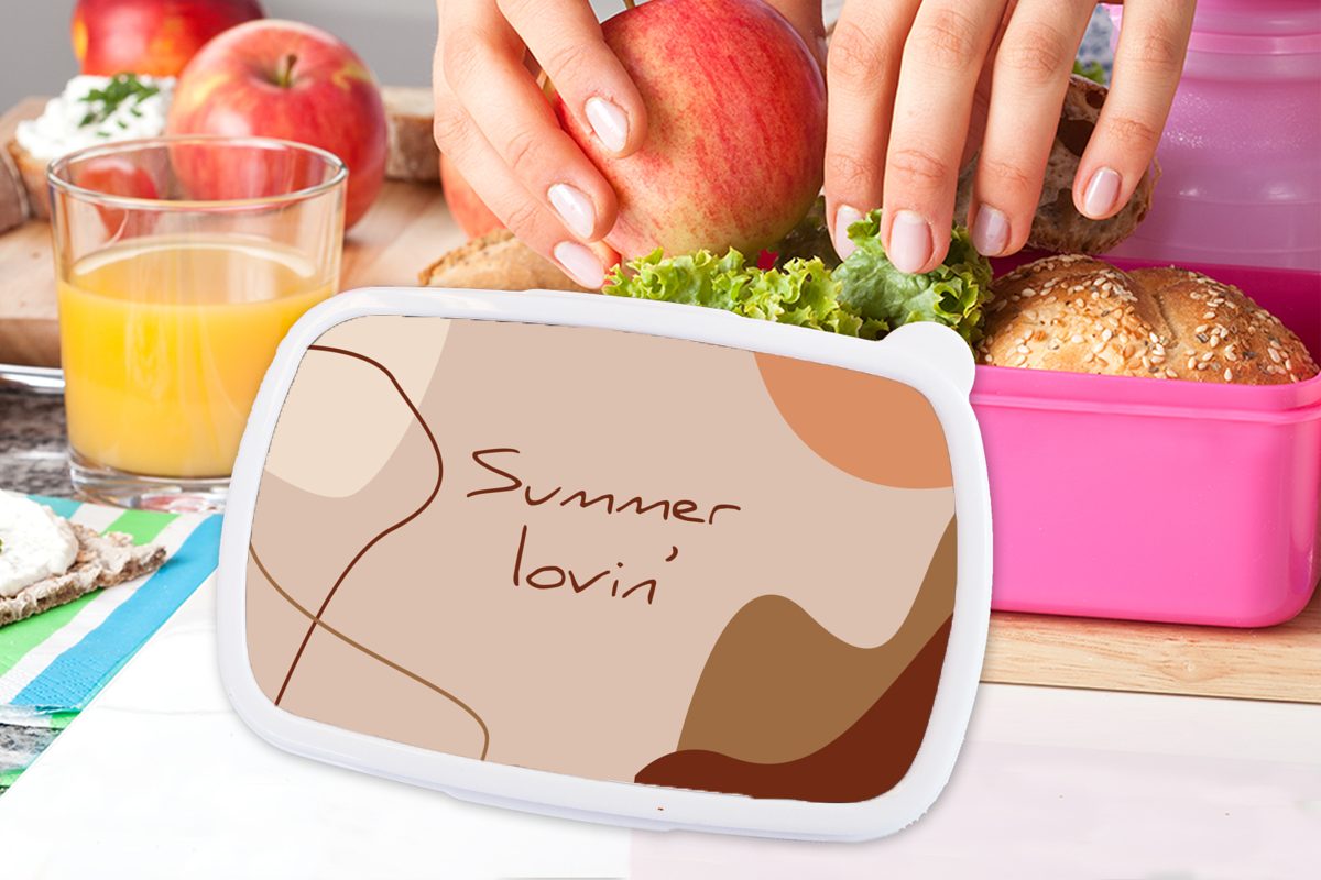 Kunststoff, Grease, Zitat Snackbox, Lunchbox (2-tlg), Erwachsene, Brotbox Kunststoff rosa MuchoWow - - für Sommer Brotdose Mädchen, Kinder,