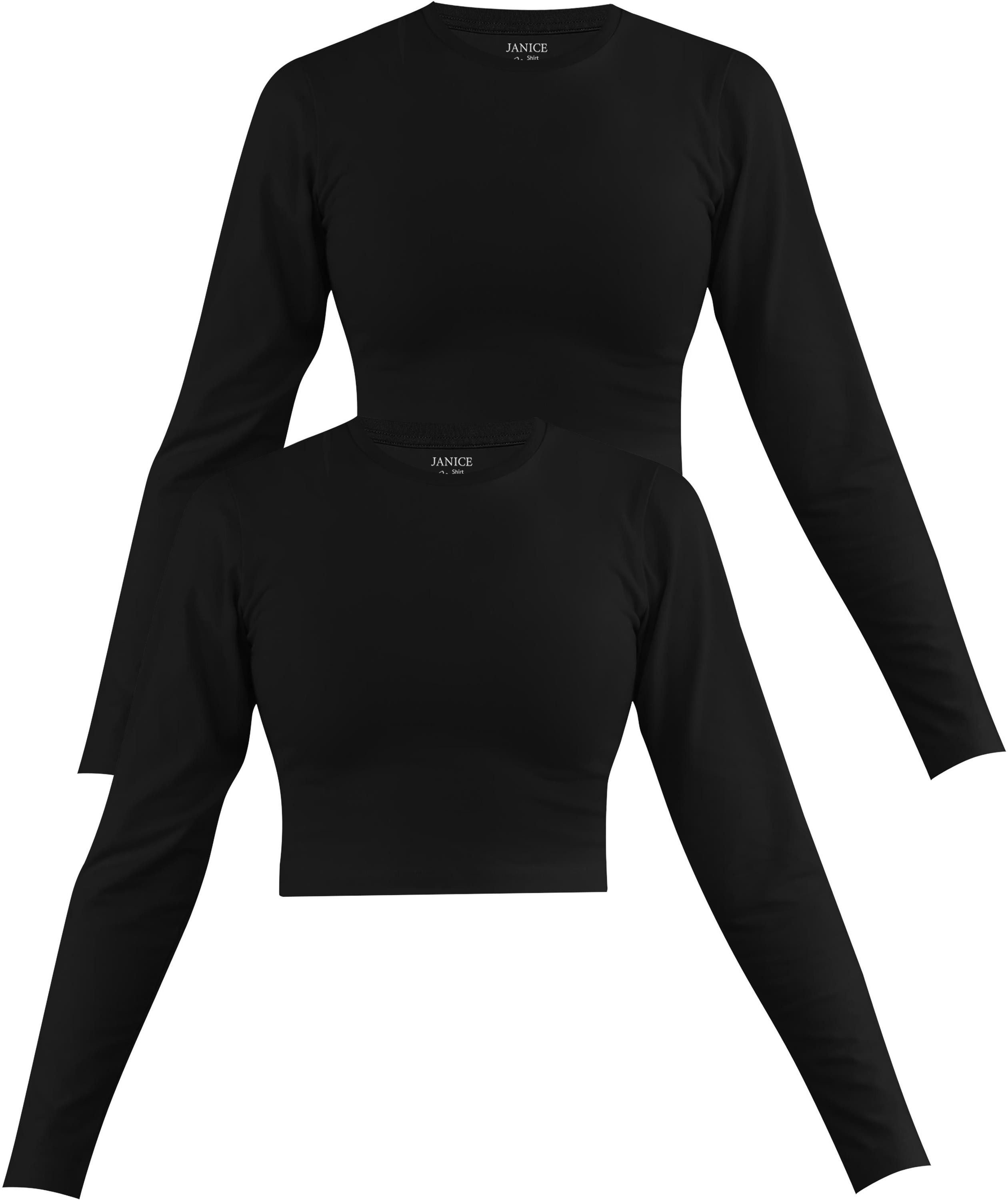 Janice Langarmshirt 2 x Damen crop günstig online kaufen