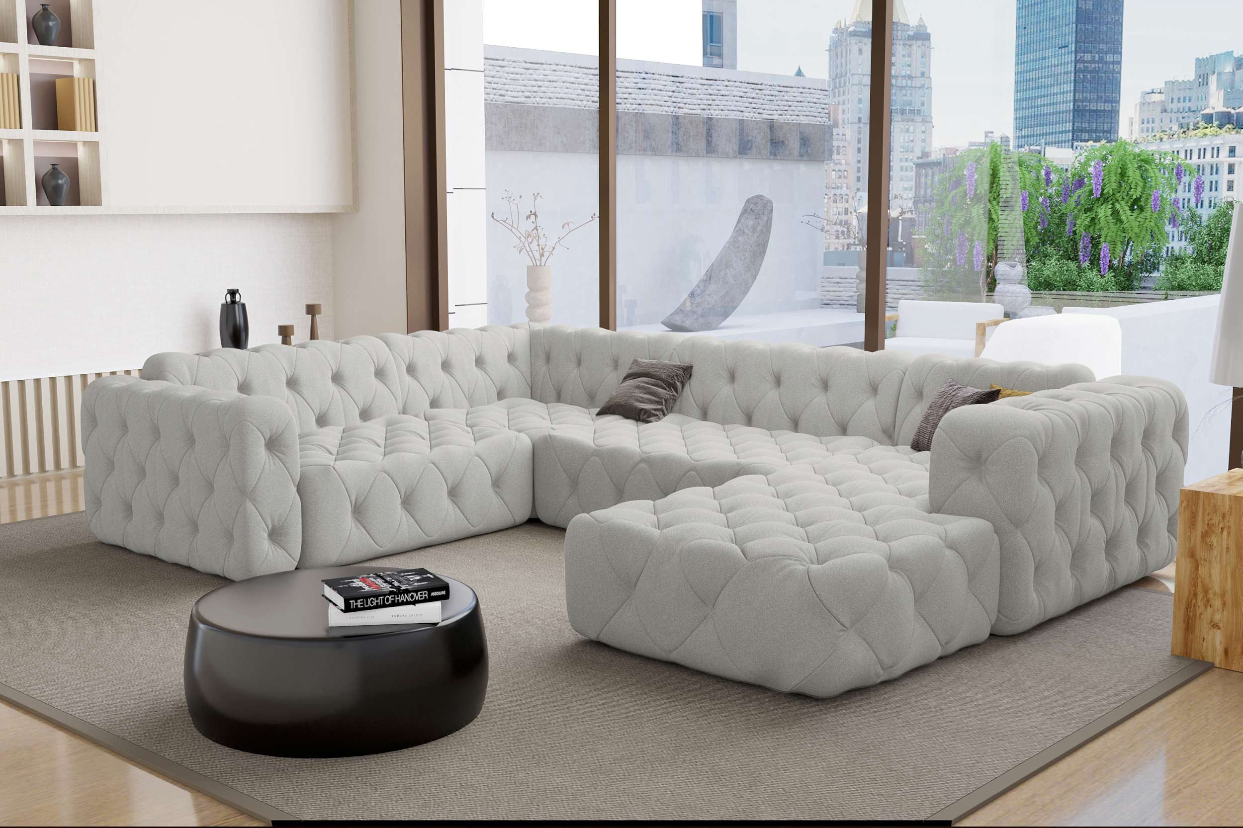 Sofa Dreams Wohnlandschaft Wohnlandschaft Menorca U Form Stoffsofa, Wohnlandschaft, U-Form, Polster Couch in U-Form, 3 Zierkissen inklusive