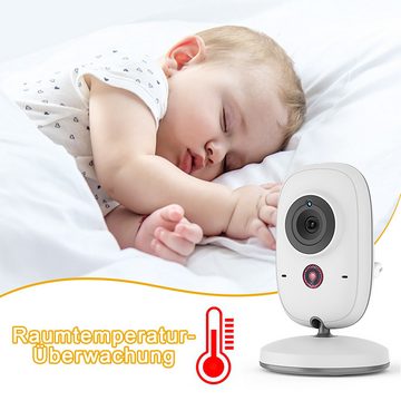 Jioson Babyphone Babymonitor mit Zwei-Wege-Audio, Nachtmodus & Temperaturanzeige, Gegensprechfunktion,Extra Großer LCD-Bildschirm, Infrarot-Nachtsicht, Temperaturanzeige, Schlaflieder, Zwei-Wege-Audio