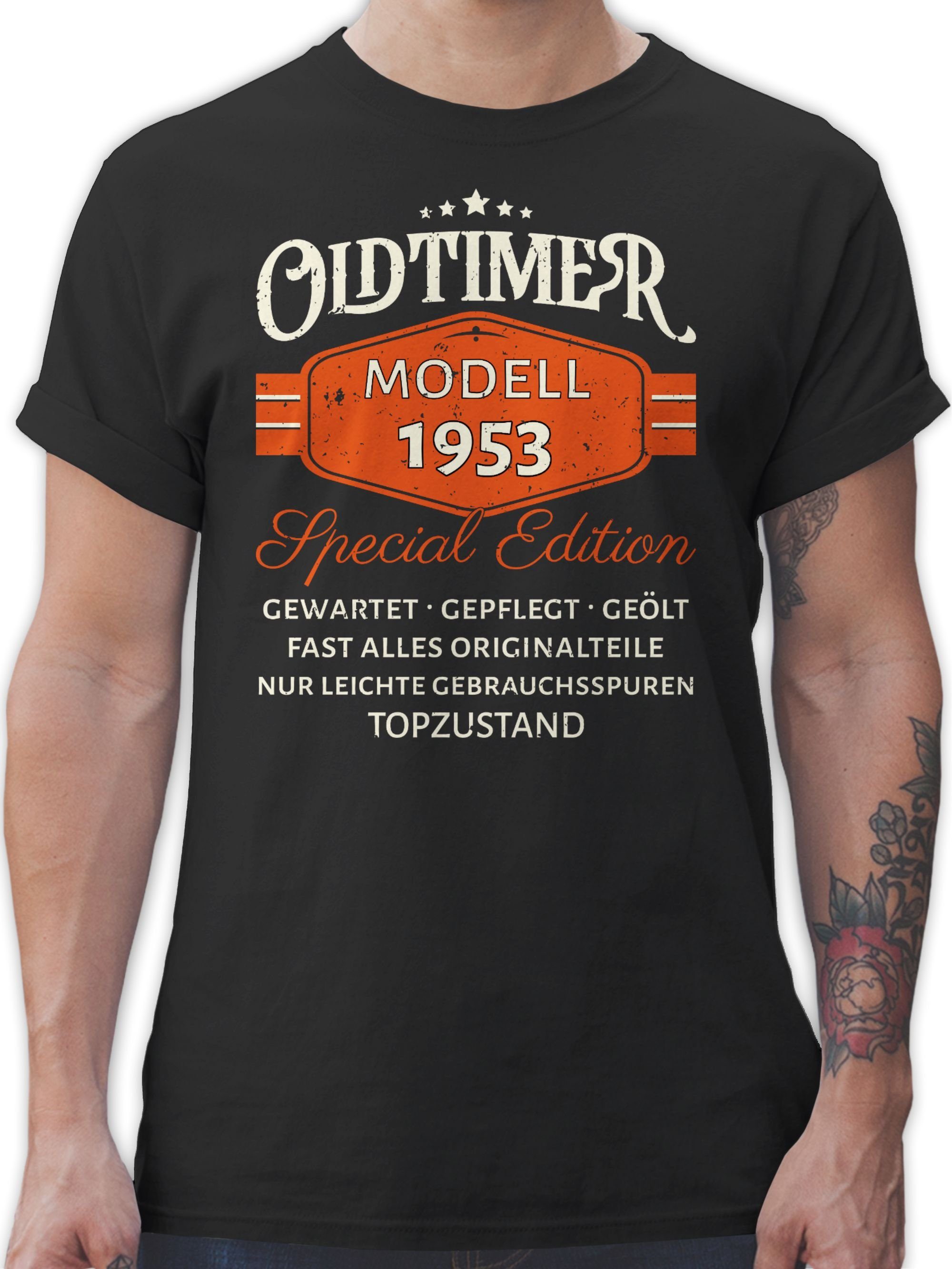 Shirtracer T-Shirt Oldtimer 1953 Modell Special Edition Original 70. Geburtstag 01 Schwarz