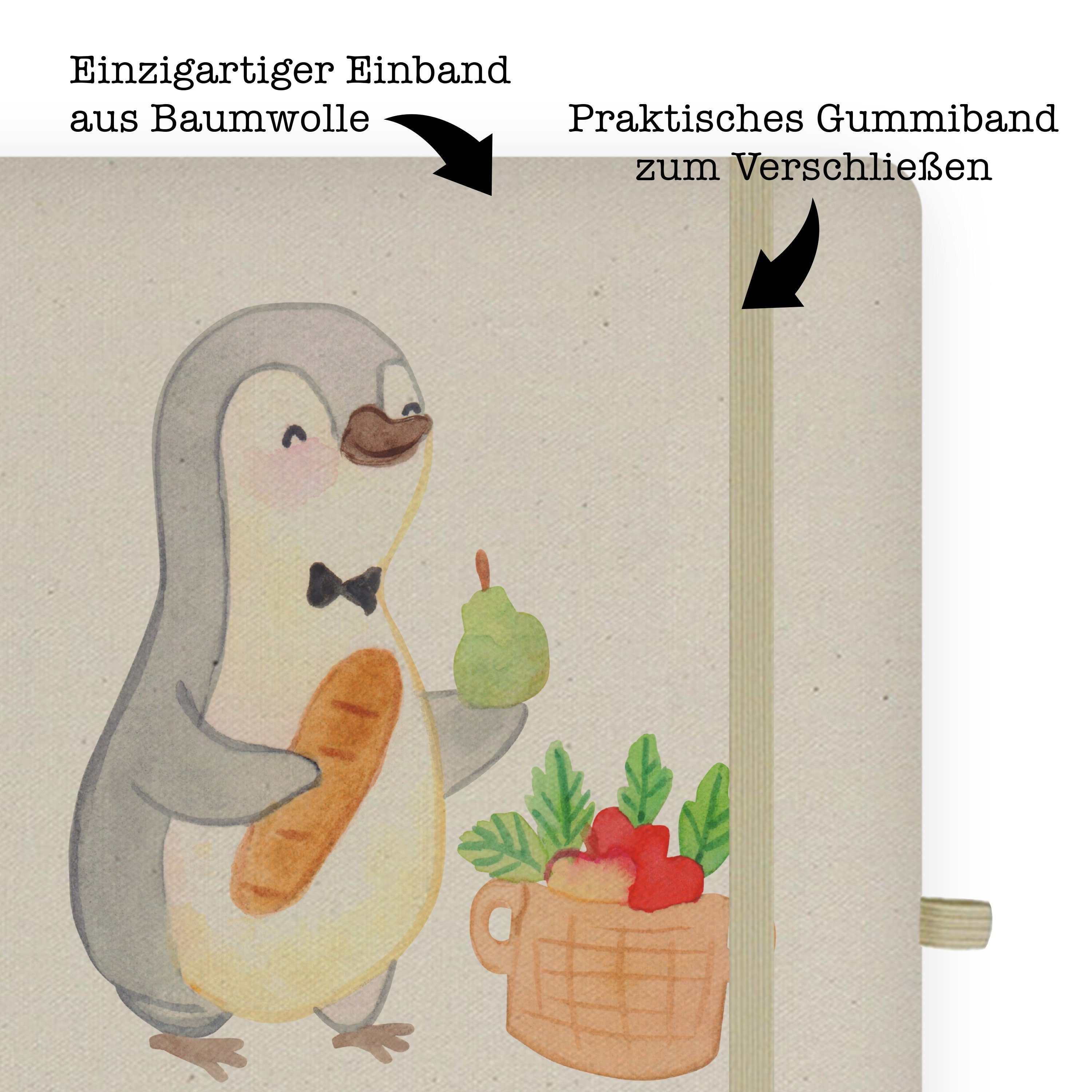 Mr. Mrs. Herz Panda - Notizbuch & Transparent & mit Mr. Au Wochenmarkthändler, Mrs. - Geschenk, Obsthändler Panda