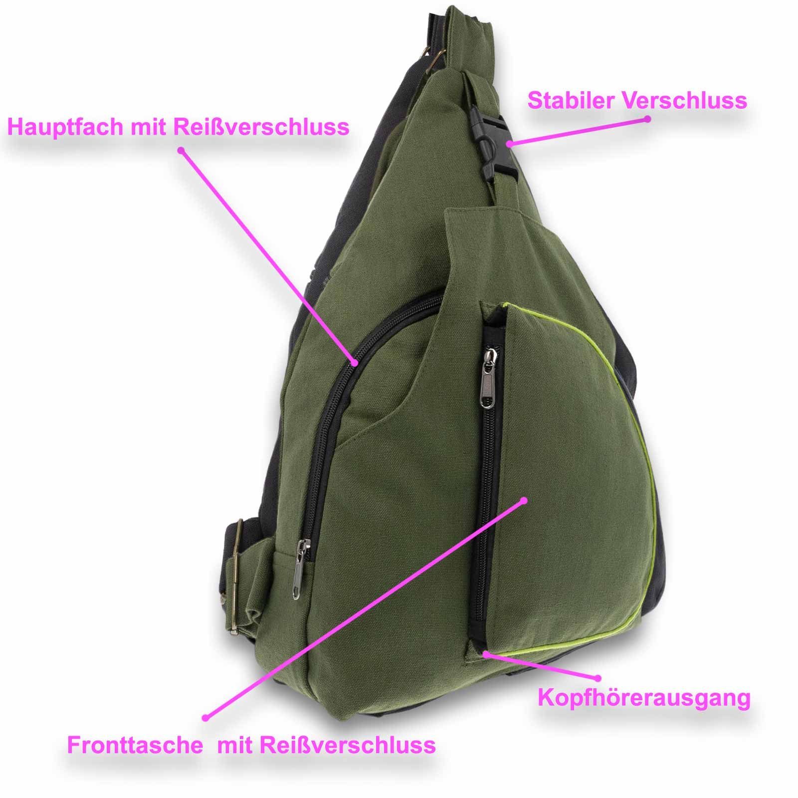 KUNST UND MAGIE Schultertasche Kunst&Magie Sling Hippie Bodybag Schultertasche Crossbag Rucksack L