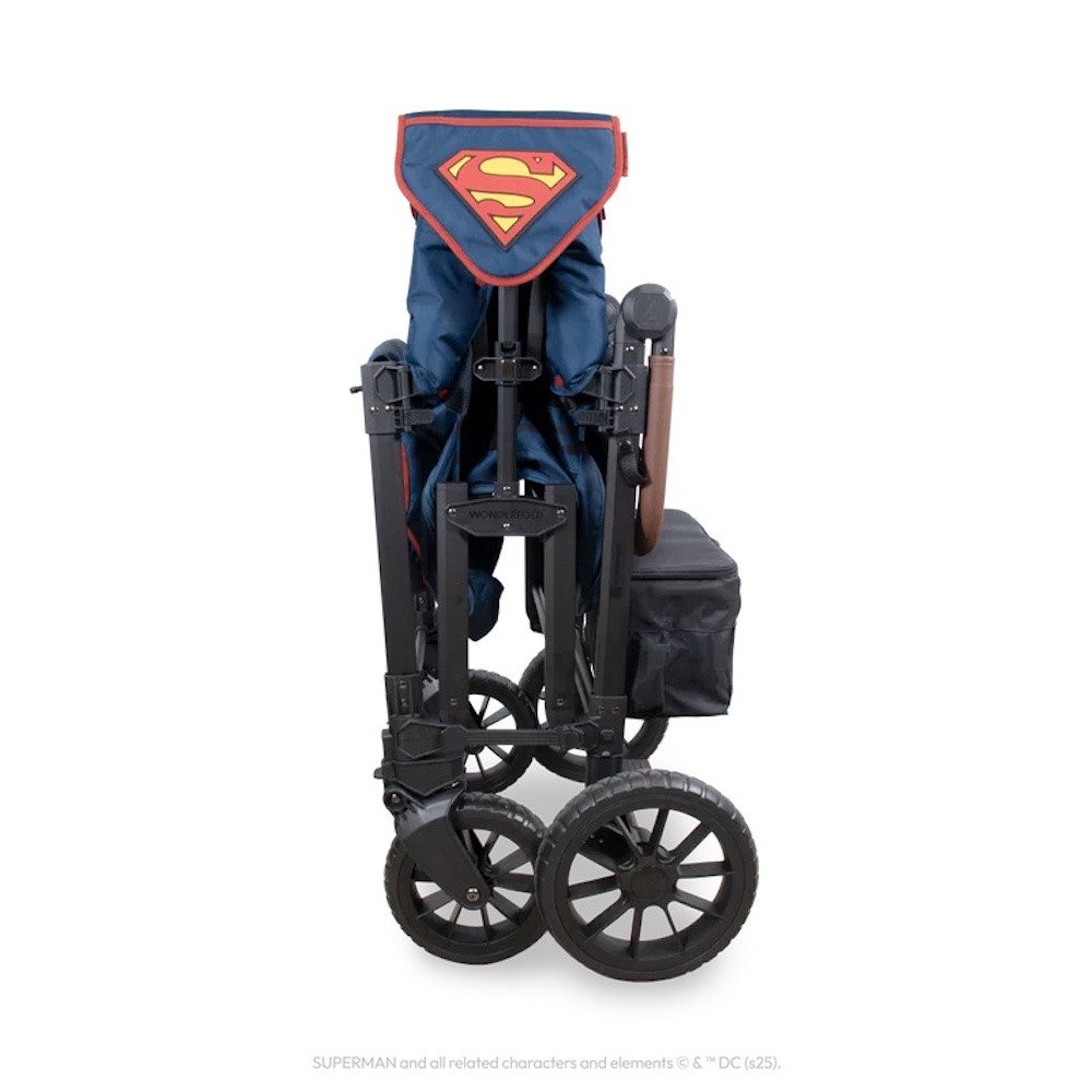 Wonderfold Bollerwagen W4 Luxe Pro Kinderwagen für 4 Kinder / Bollerwagen Superman Edition