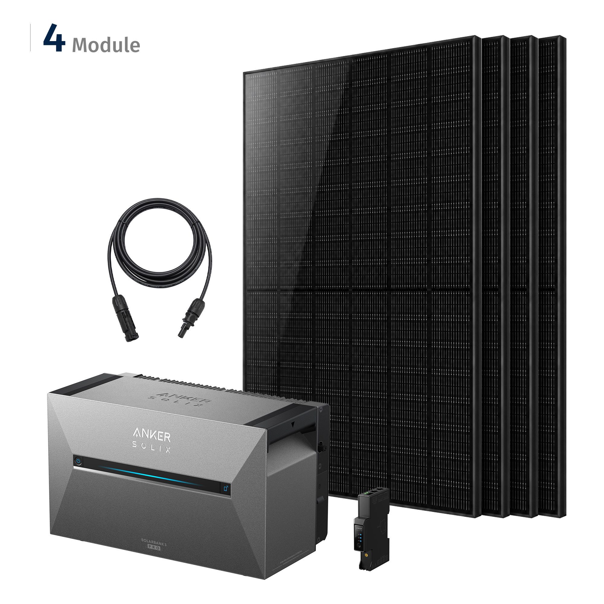 SolarMars Balkonkraftwerk mit Speicher 2000W Anker Solix Solarbank 3 E2700 Pro, 2000 W, Monokristallin, (mit optionaler BP2700 Erweiterungsakku und Halterung), mit intelligenter KI zur dynamischen Überwachung des Stromverbrauchs