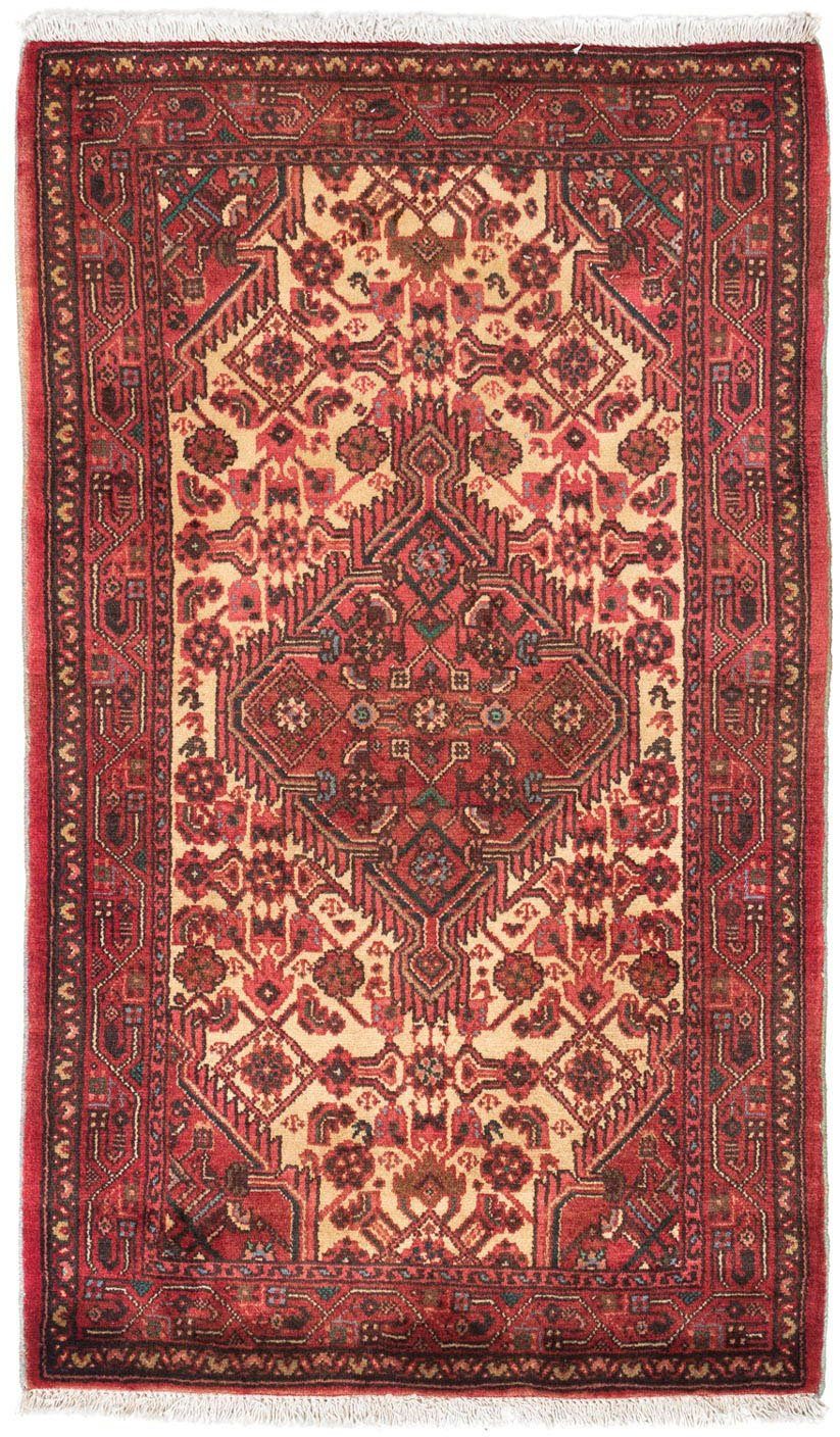 118 Hosseinabad 10 cm, Höhe: morgenland, Handgeknüpft Marrone Wollteppich mm, 79 x chiaro rechteckig, Medaillon