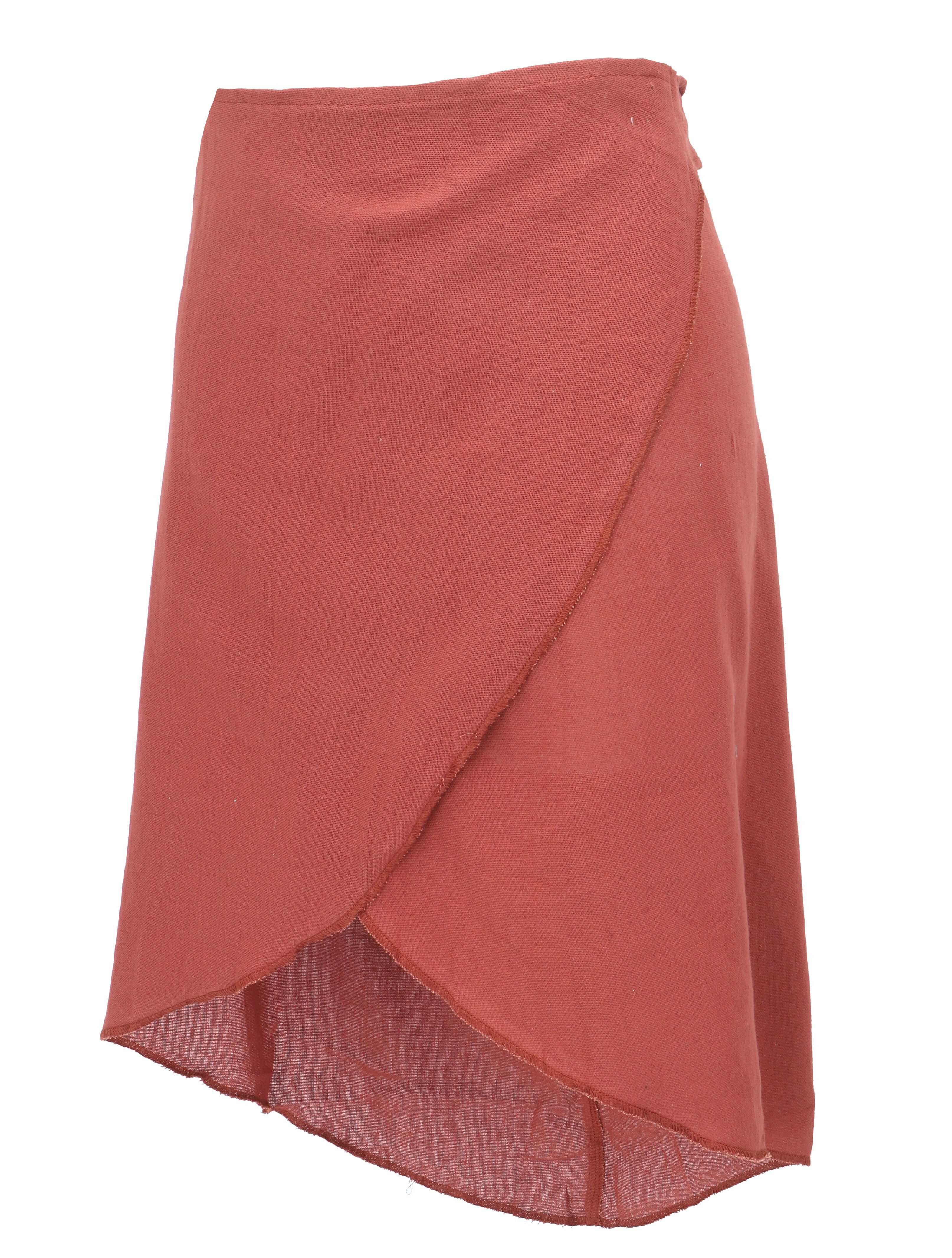 Guru-Shop Minirock Psytrance Goa Wickelrock, Minirock - rostorange alternative Bekleidung