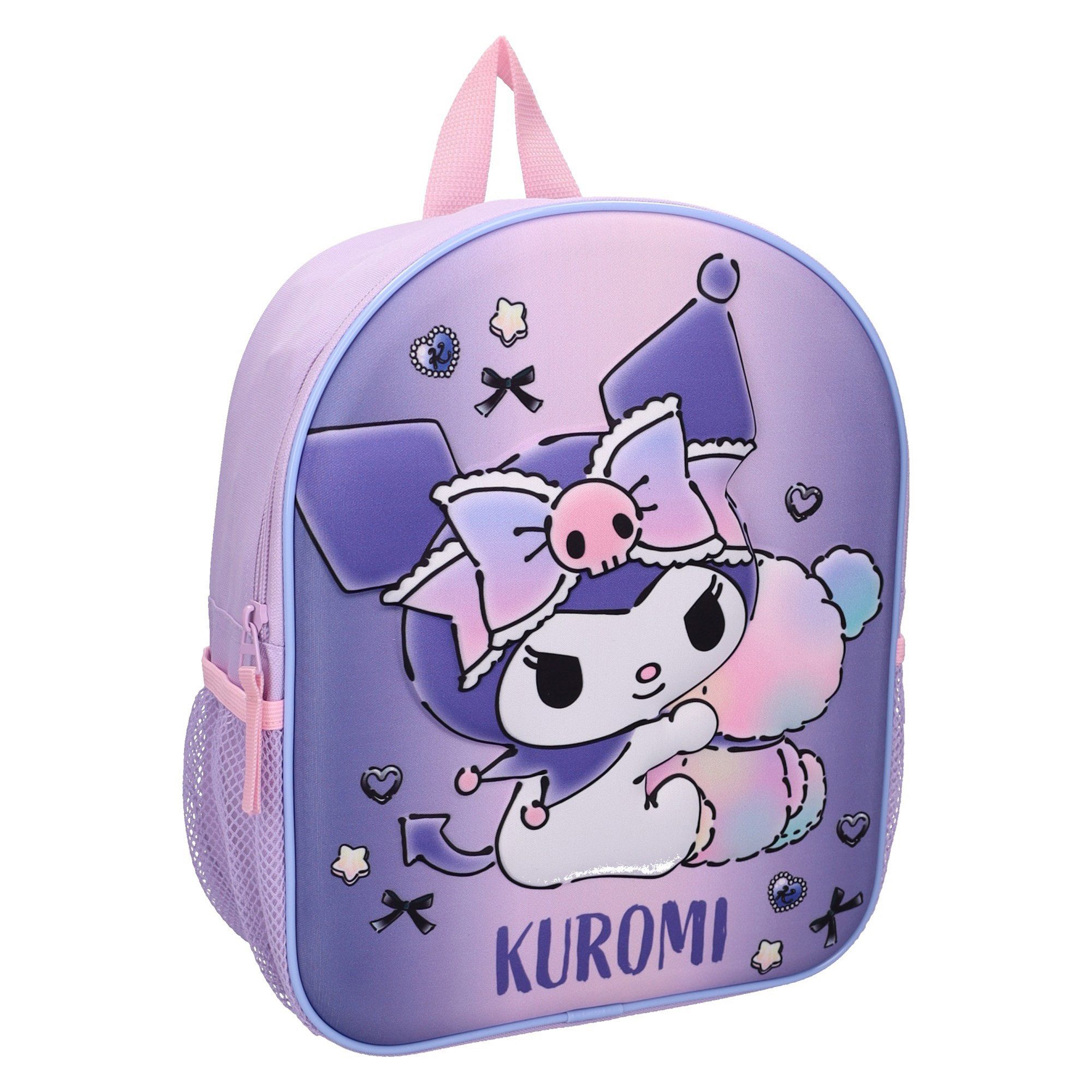SANRIO Kinderrucksack Kuromi Bold Babes Kinder Rucksack 3D 3 Fächern für Kita Schule