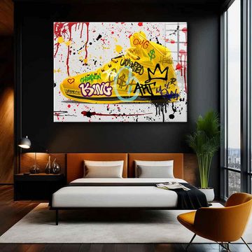 DOTCOMCANVAS® Acrylglasbild LeBron Shoe - Acrylglas, Acrylglasbild LeBron James Shoe Pop Art gelb LA Lakers Wandbild