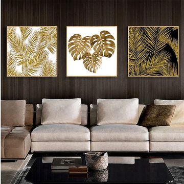 TPFLiving Kunstdruck OHNE RAHMEN, Motiv F (Abstrakte Gold Luxus Poster Leinwand - Wandbild / Bild ohne Rahmen), Verschiedene Motive und Größen zur Auswahl - Wanddeko Wohnzimmer