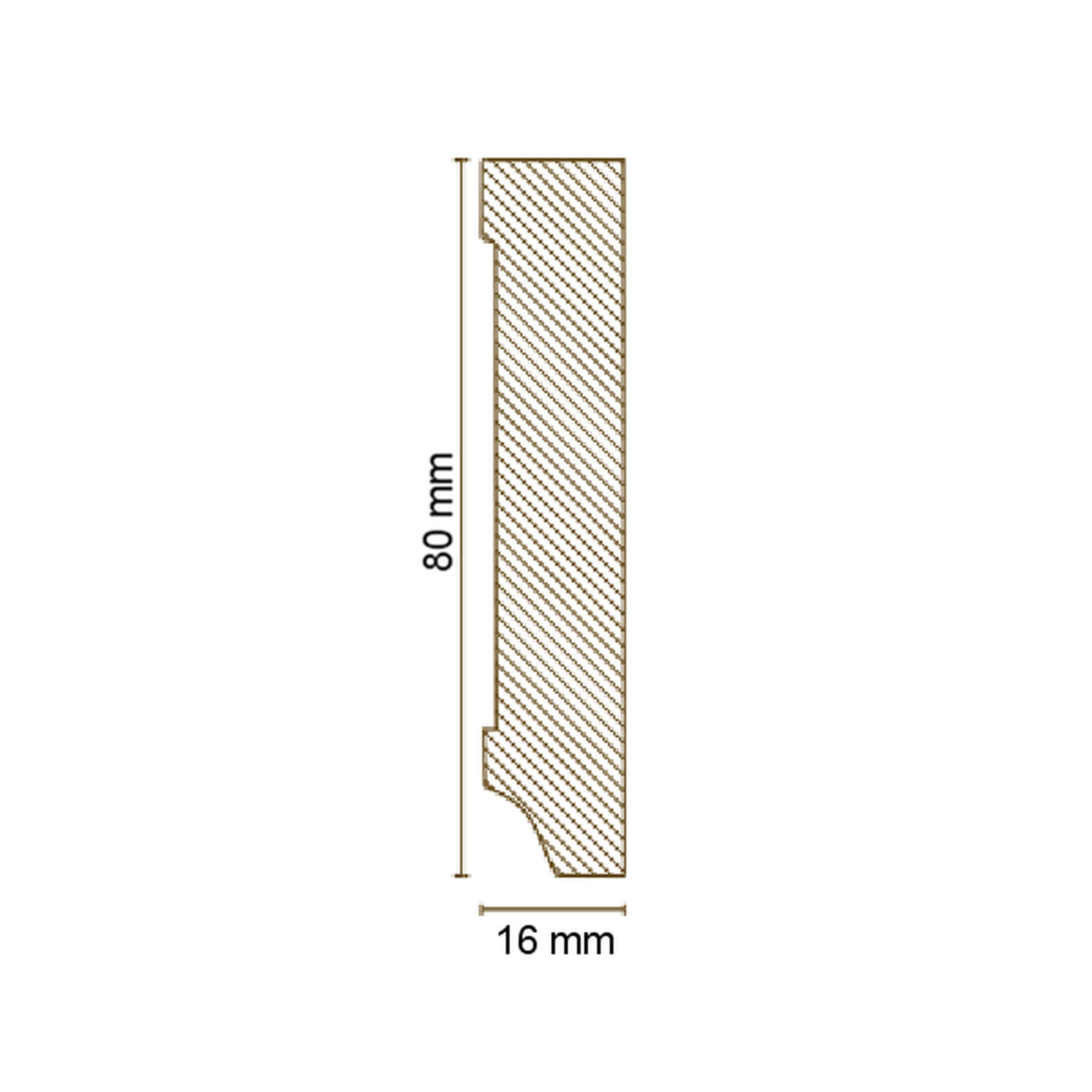 PROVISTON Sockelleisten-Aussenecke 16 x 80 x 400 mm Aussenwinkel MDF-Kern foliert Weiß by PROVISTON, 2-St.