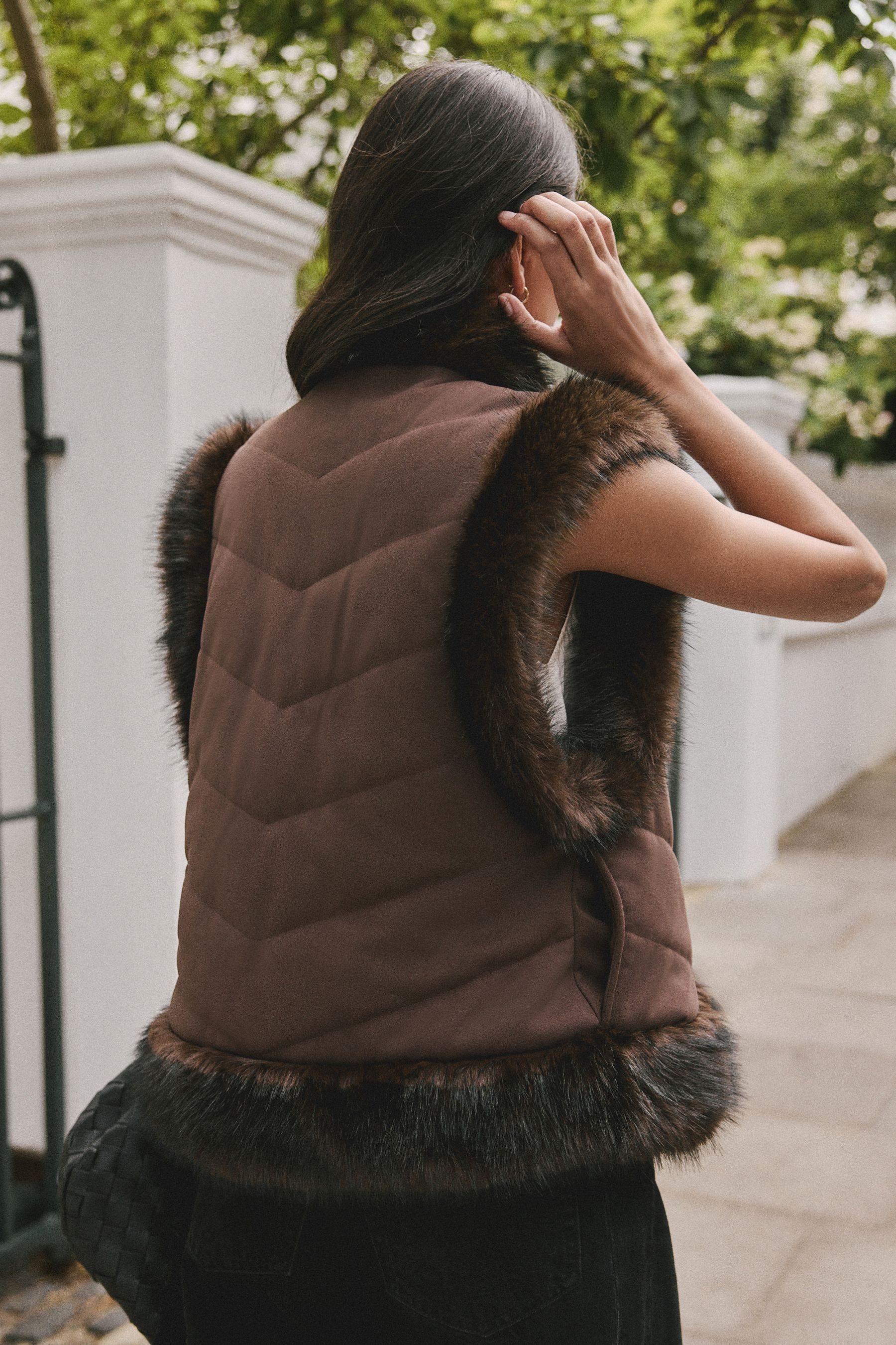 Next Steppweste Gilet aus Kunstfell und Velourskunstleder (1-tlg) günstig online kaufen