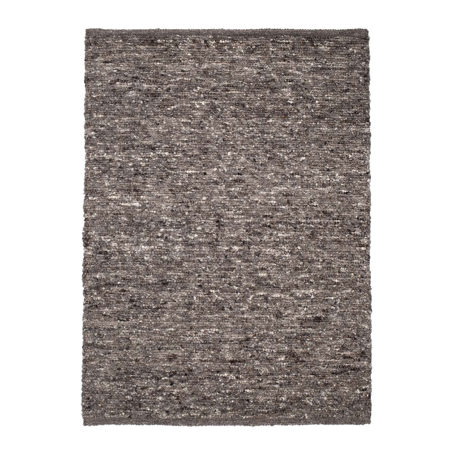 TaCa Home Wollteppich Handweb Woll-Teppich Neuseeland, rechteckig, Höhe: 10 mm, Grau Multi - 70 x 130 cm