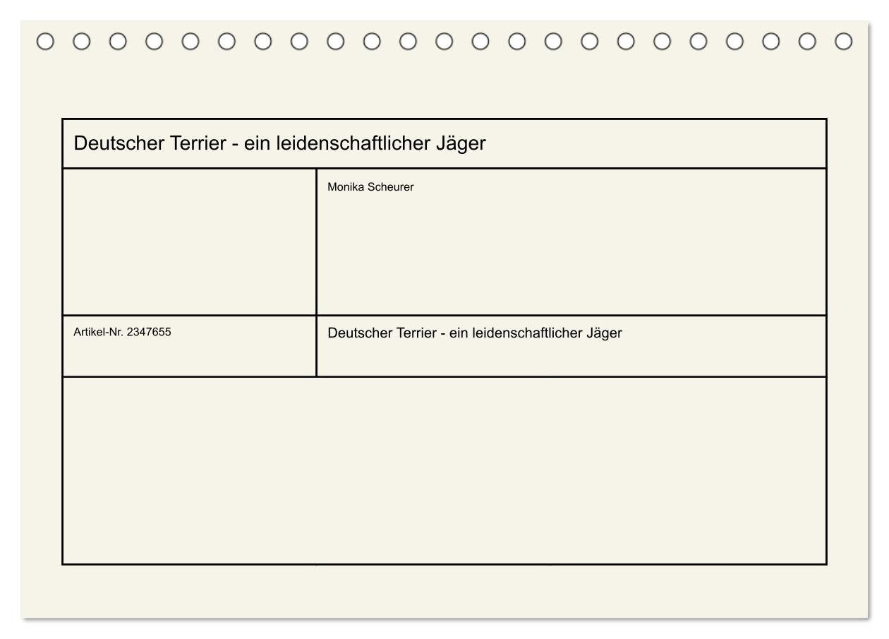 CALVENDO Wandkalender Deutscher Terrier - ein leidenschaftlicher Jäger (Tischkalender 2027 D