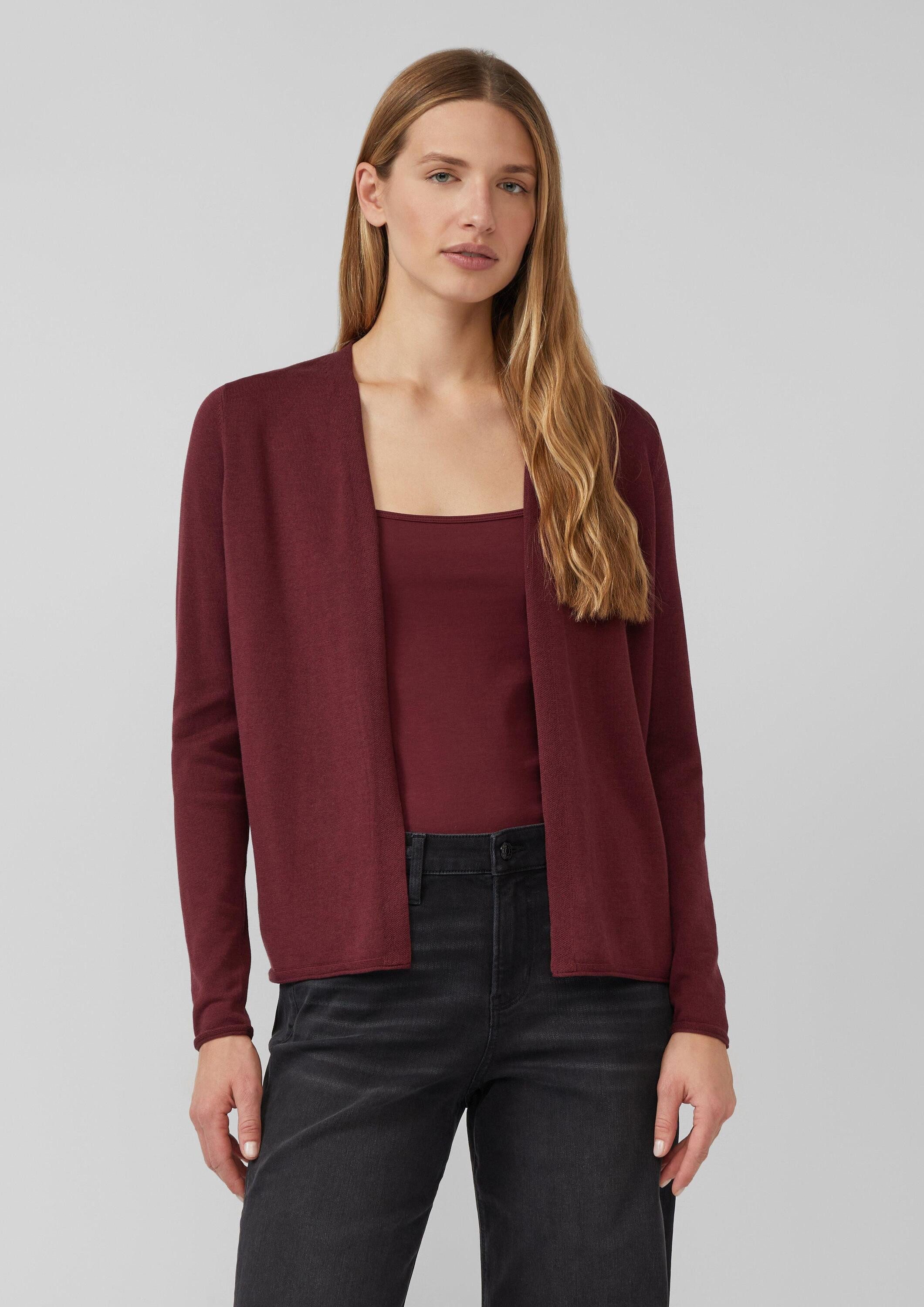 s.Oliver Cardigan Strickjacke Feinstrickjacke mit Rollkante am Saum günstig online kaufen