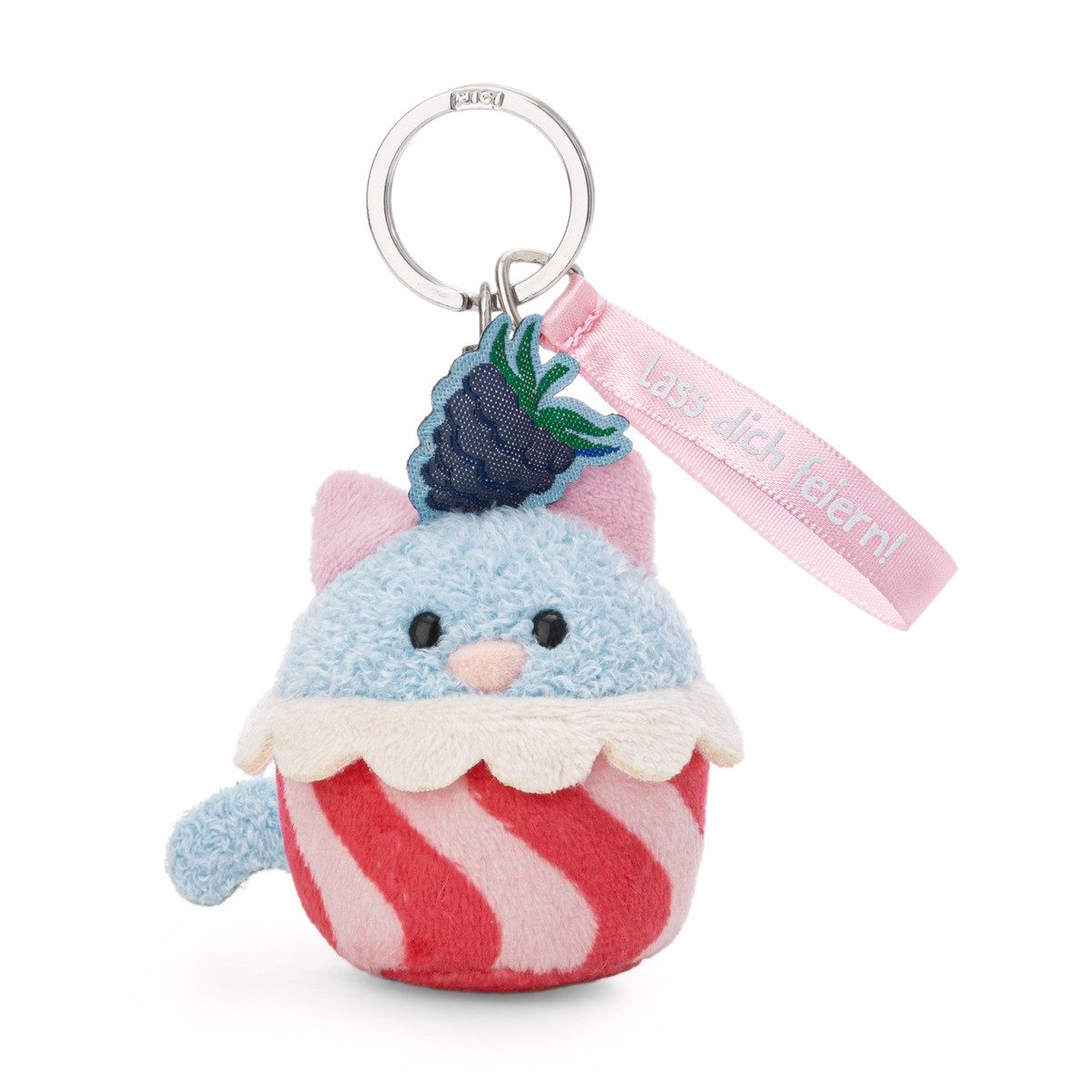 Schlüsselanhänger NICI Schlüsselanhänger Katze Cupcake Lass dich feiern! blau 7cm Header