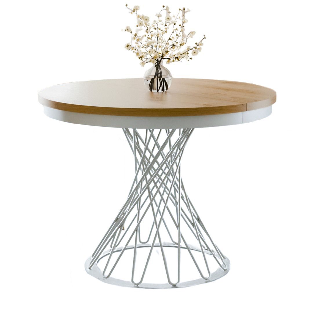 Compleo Esstisch Küchentisch, Runder Esszimmertisch 100-140, Metallbeine LU günstig online kaufen