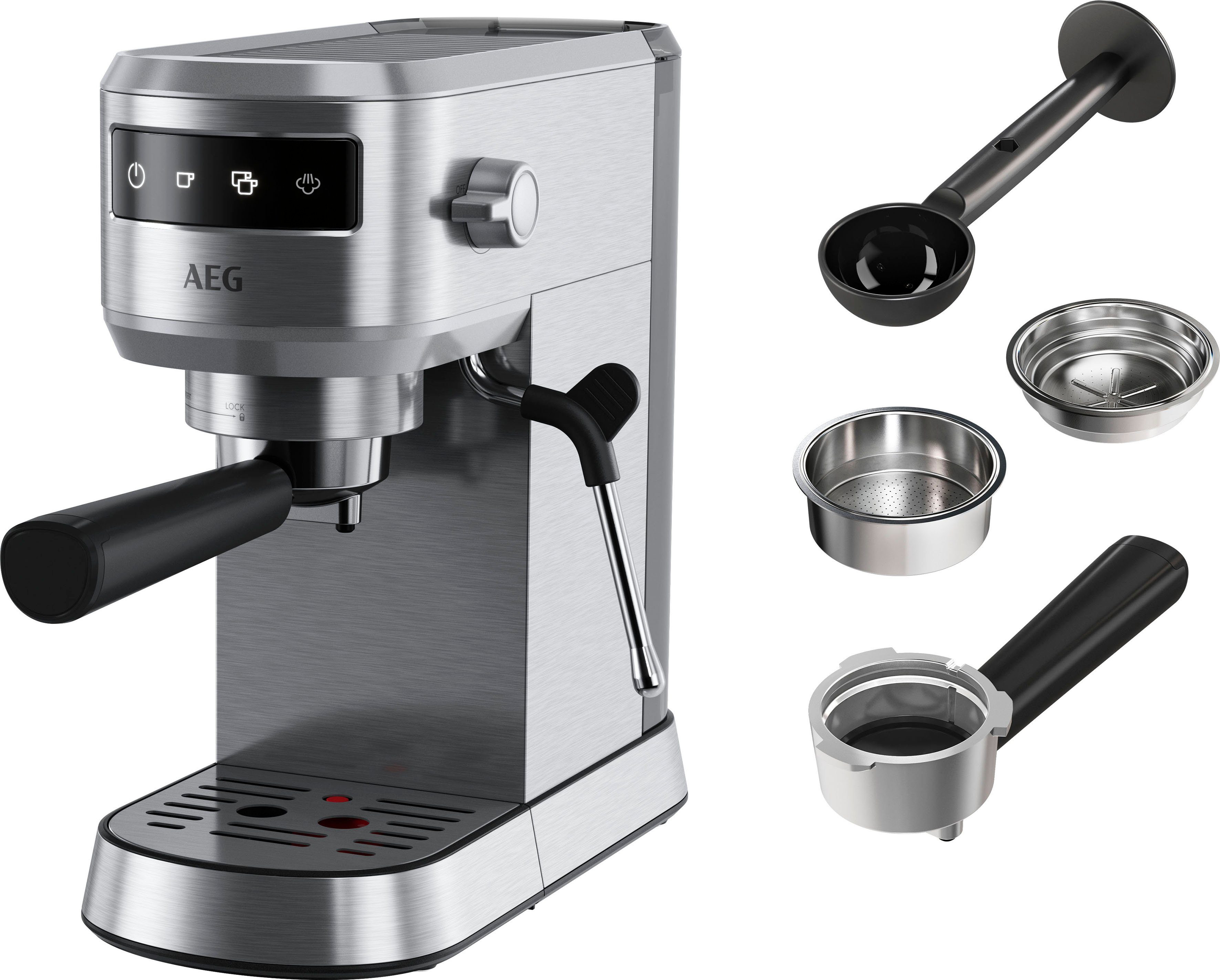 AEG Espressomaschine Gourmet 6 EC6-1-6ST, Korbfilter, Siebträger