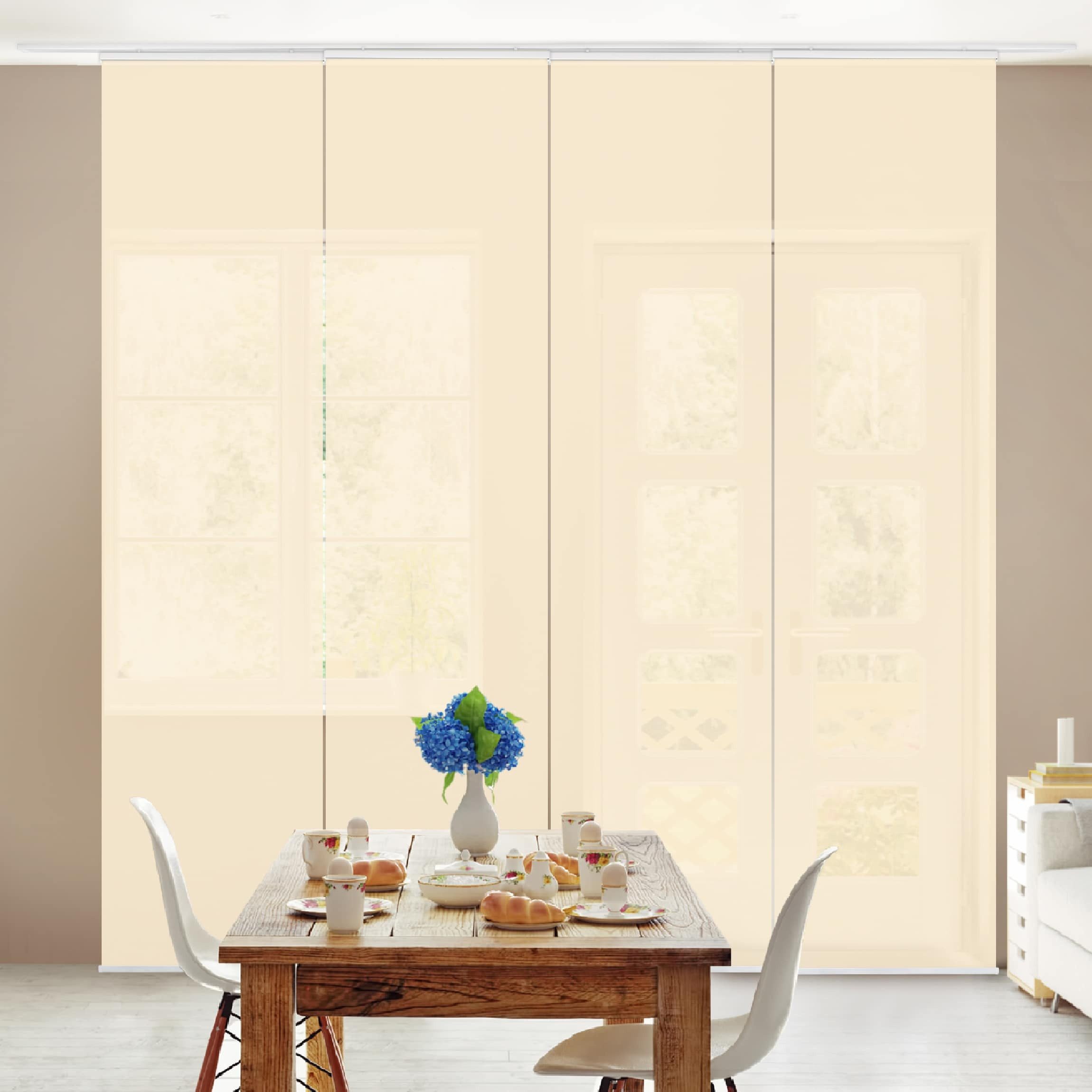Bilderdepot24 Schiebegardine modern Flächenvorhang blickdicht Crème, günstig online kaufen