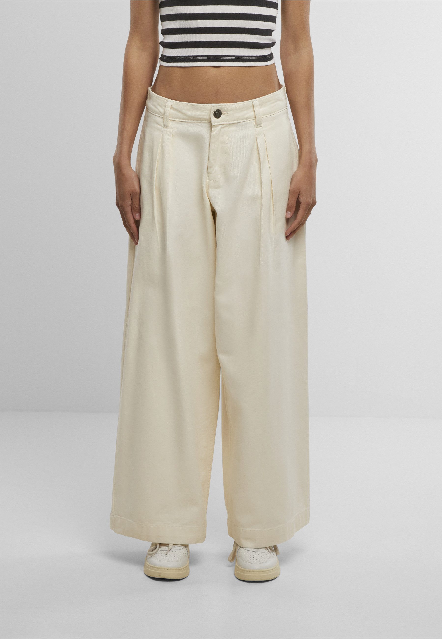 URBAN CLASSICS Bequeme Jeans Urban Classics Ladies Wide Leg Light Denim Pants