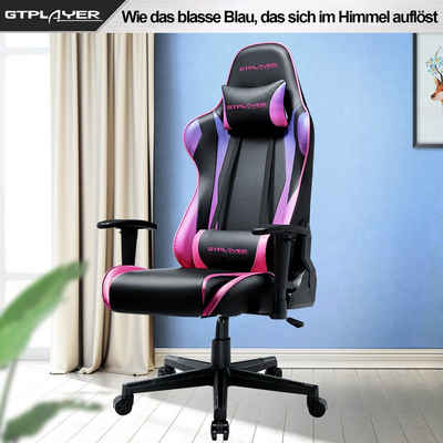 GTPLAYER Gaming-Stuhl Bürostuhl Gaming Stuhl Gaming Sessel ergonomischer Gamer Stuhl, bis 150 kg belastbar, Neigungswinkel 90°-165°